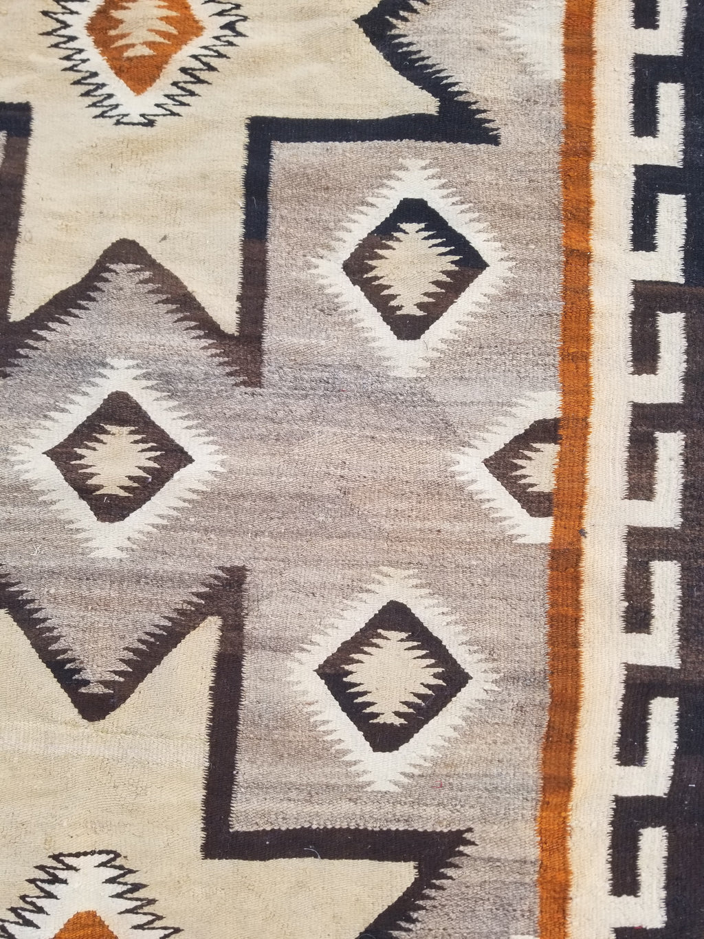 Vintage Handwoven American Navajo Geometric Pattern Wool Rug 191x110cm