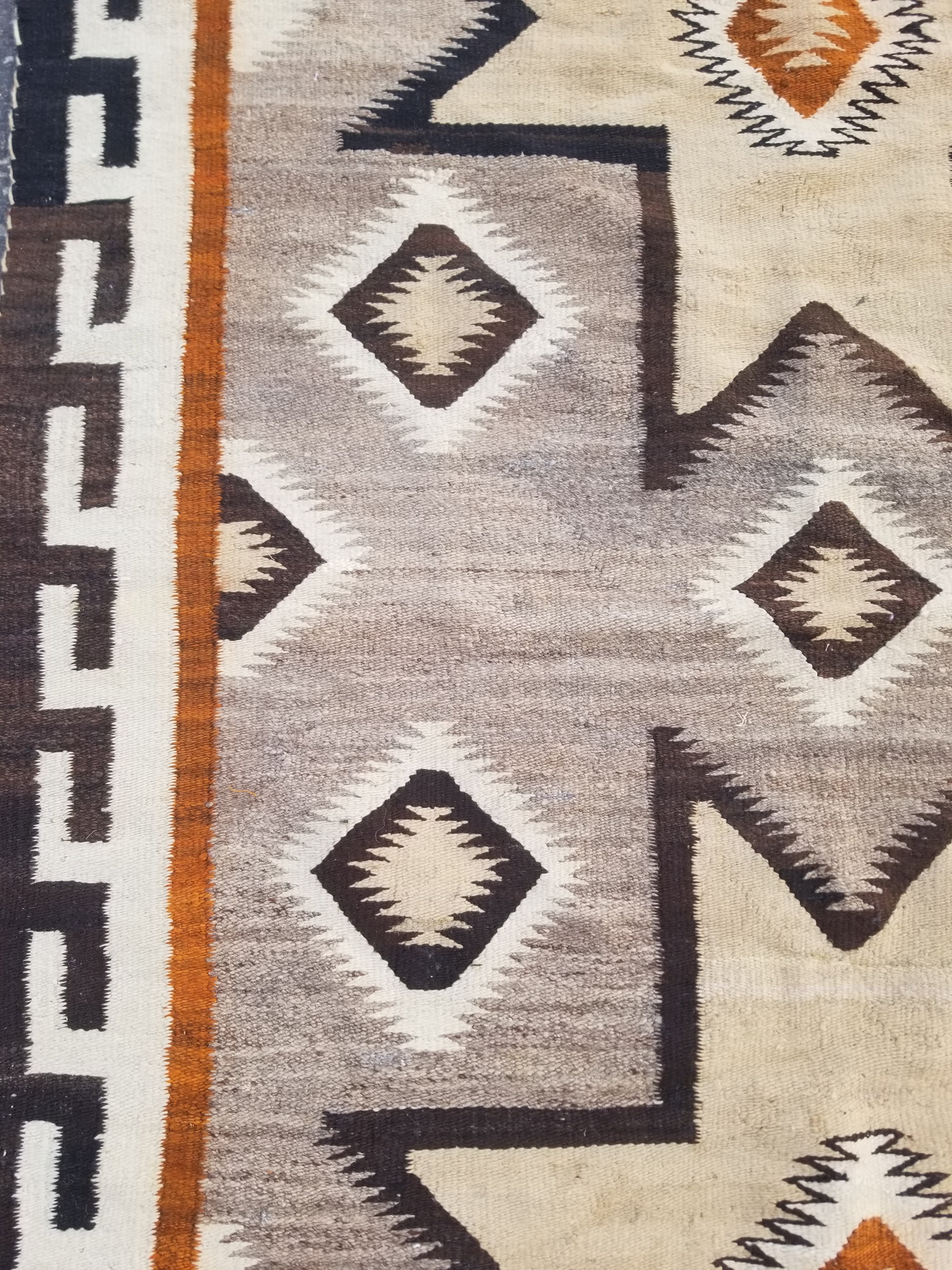 Vintage Handwoven American Navajo Geometric Pattern Wool Rug 191x110cm