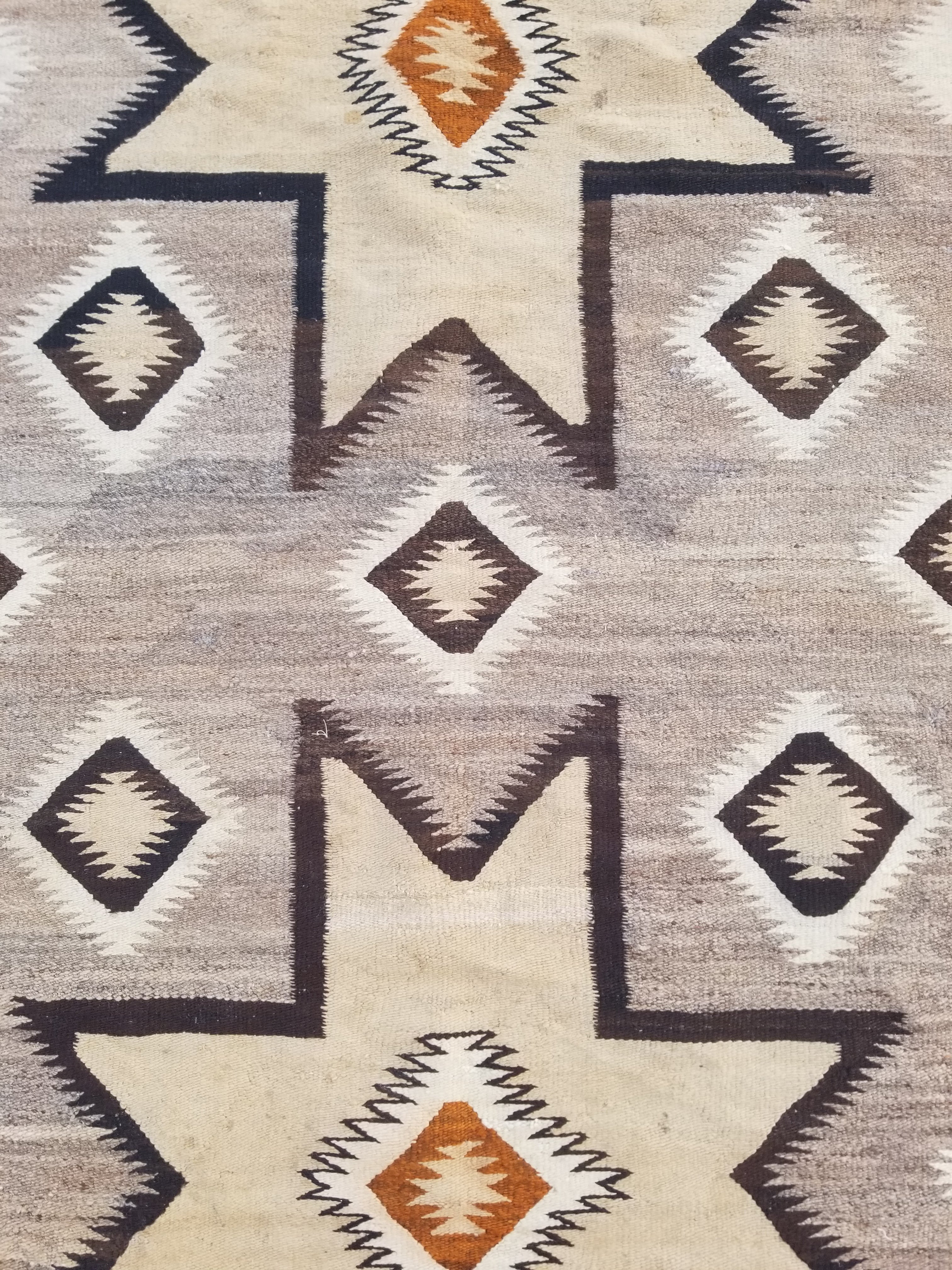 Vintage Handwoven American Navajo Geometric Pattern Wool Rug 191x110cm