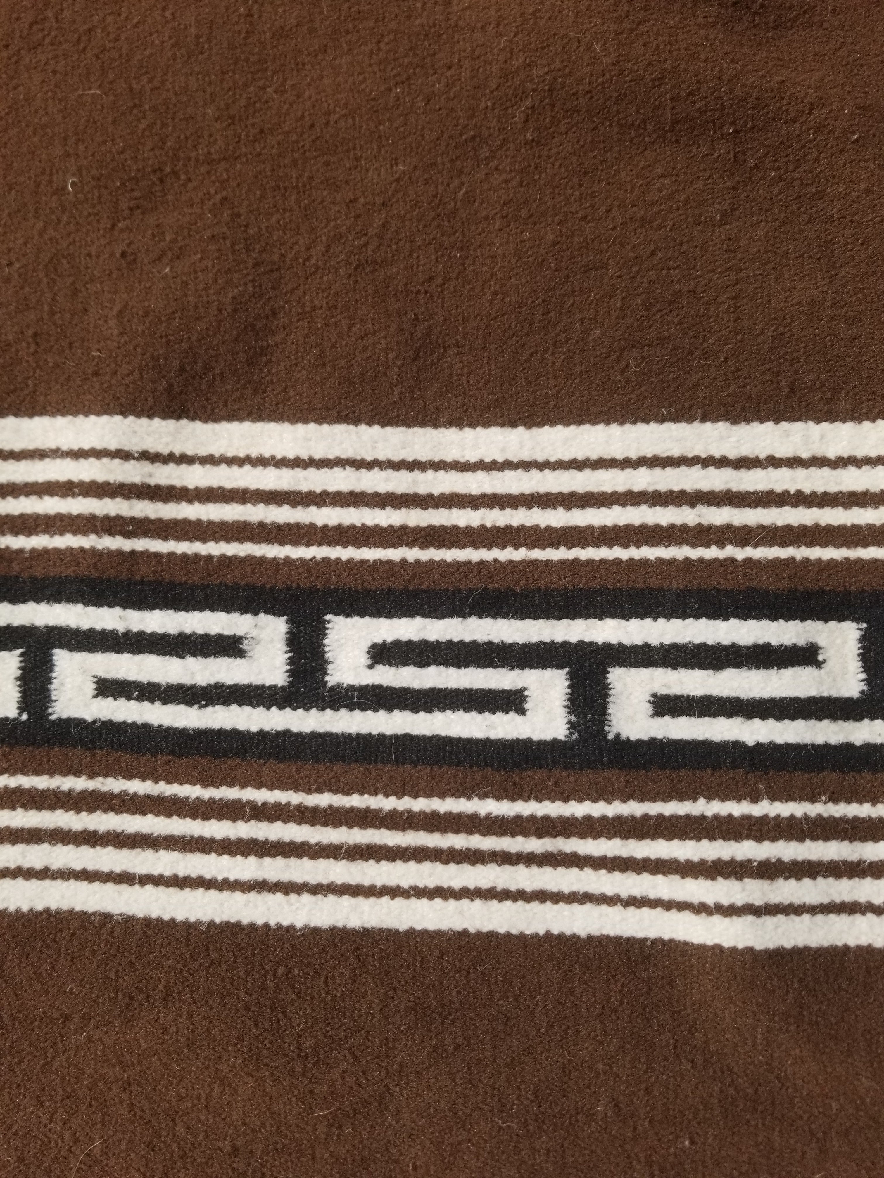 Vintage Handmade Mexican Tribal Medallion Wool Kilim Rug 209x122cm