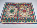 Vintage Indian Kutch Floral Embroidered Mirrorwork Textile Shawl 180x84cm