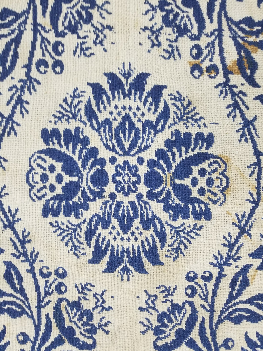 Antique AD1851 American Jacquard Handwoven Reversible Blanket BERKS COUNTY 208x164cm