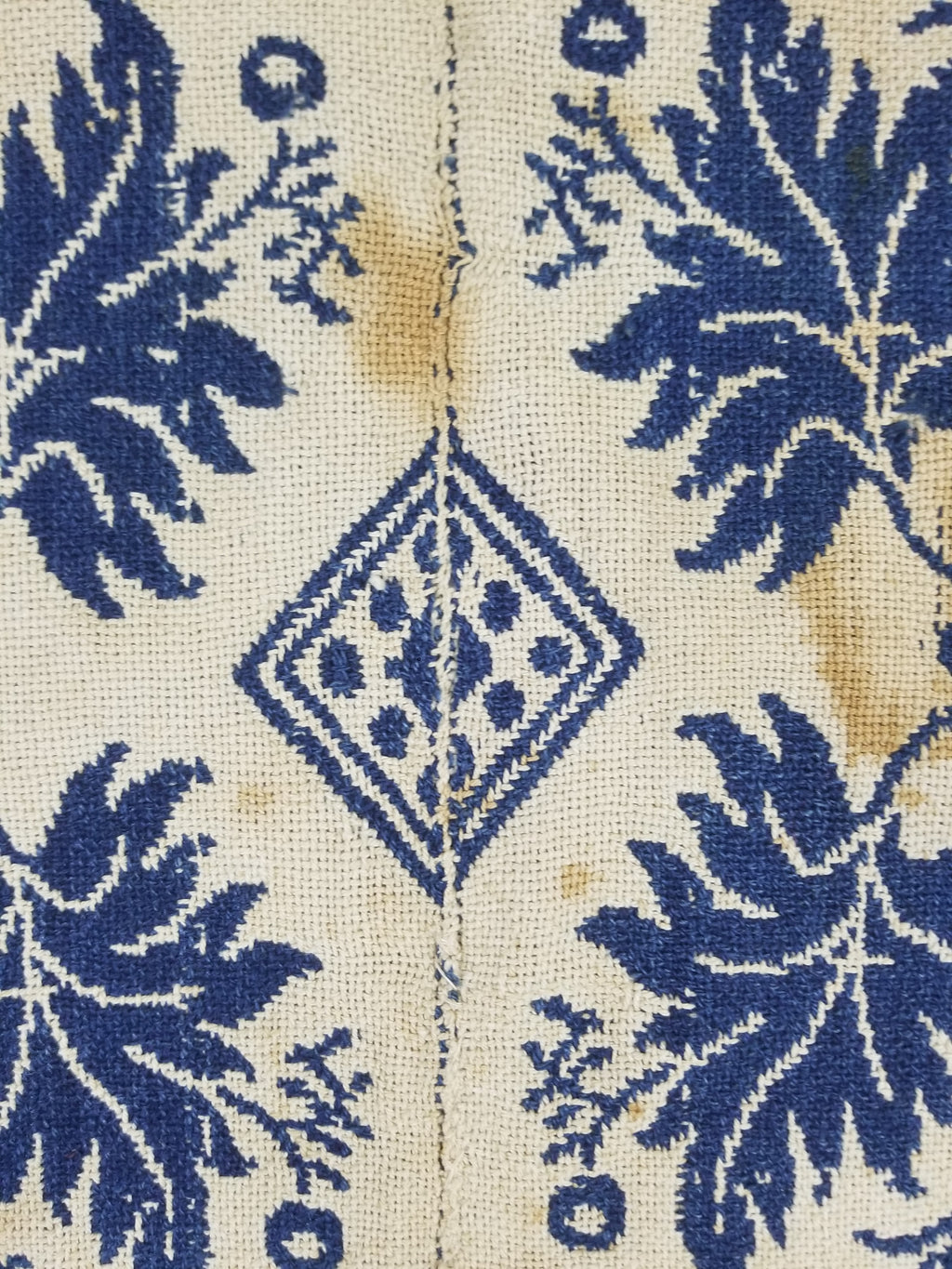 Antique AD1851 American Jacquard Handwoven Reversible Blanket BERKS COUNTY 208x164cm