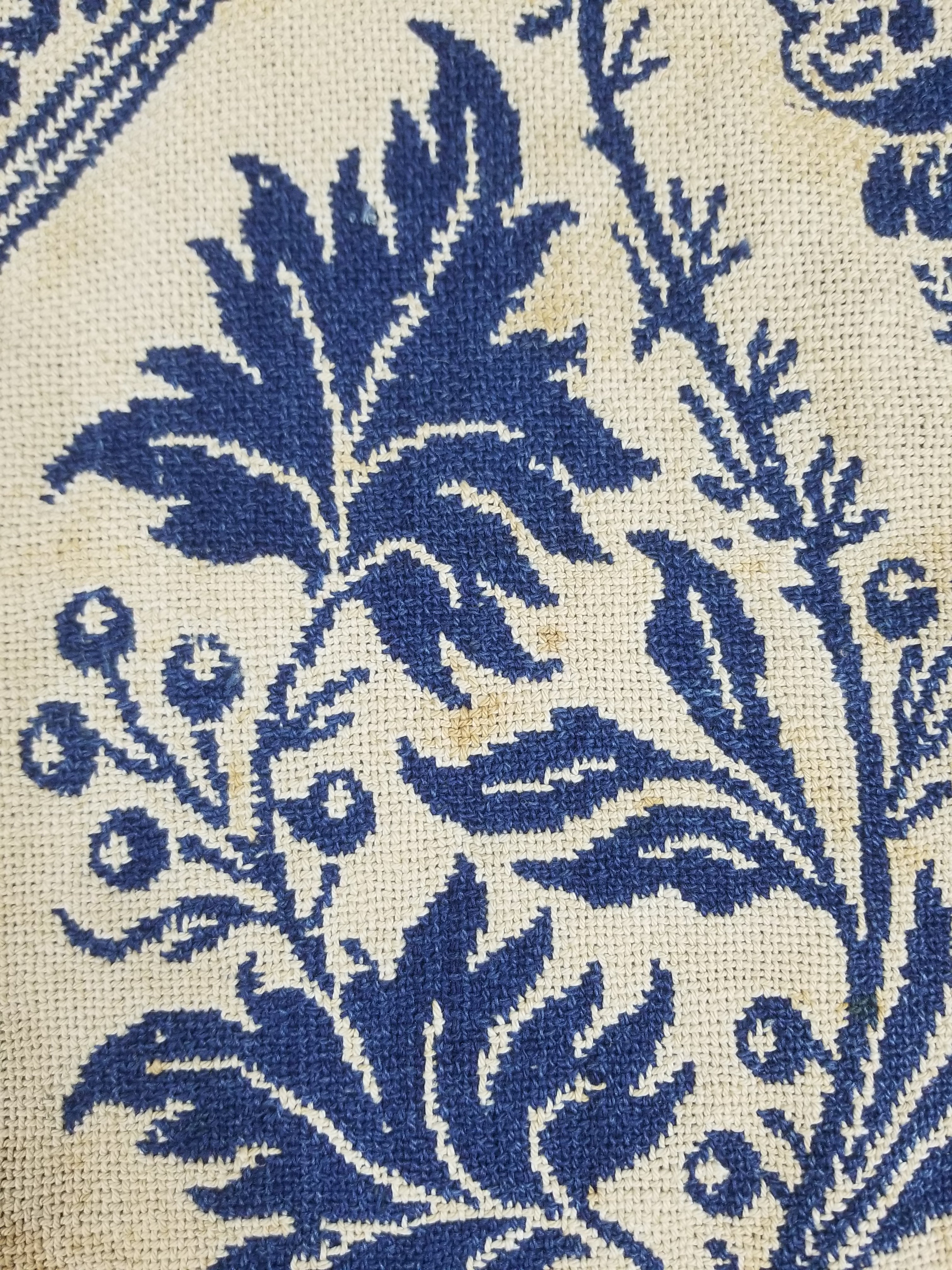 Antique AD1851 American Jacquard Handwoven Reversible Blanket BERKS COUNTY 208x164cm