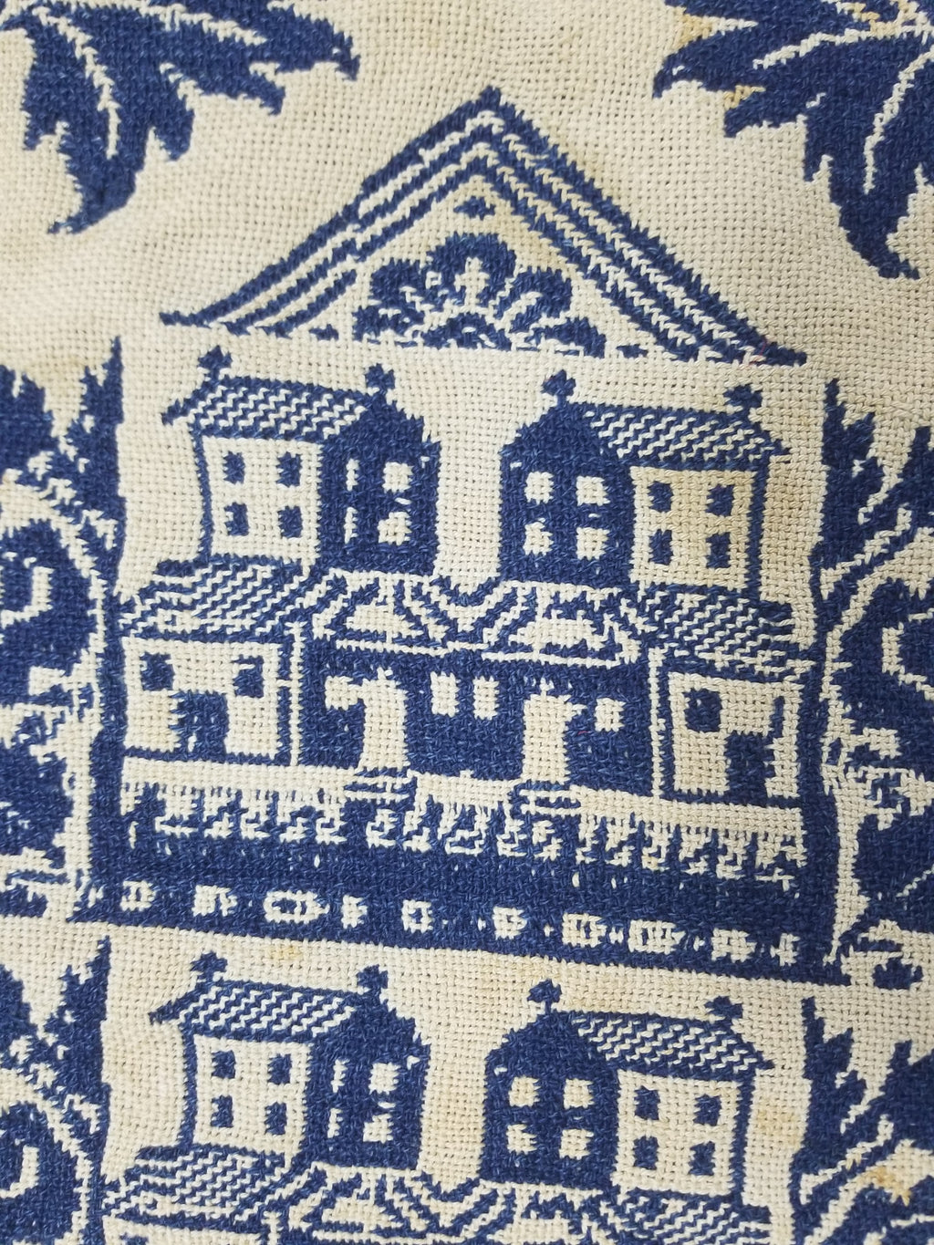 Antique AD1851 American Jacquard Handwoven Reversible Blanket BERKS COUNTY 208x164cm