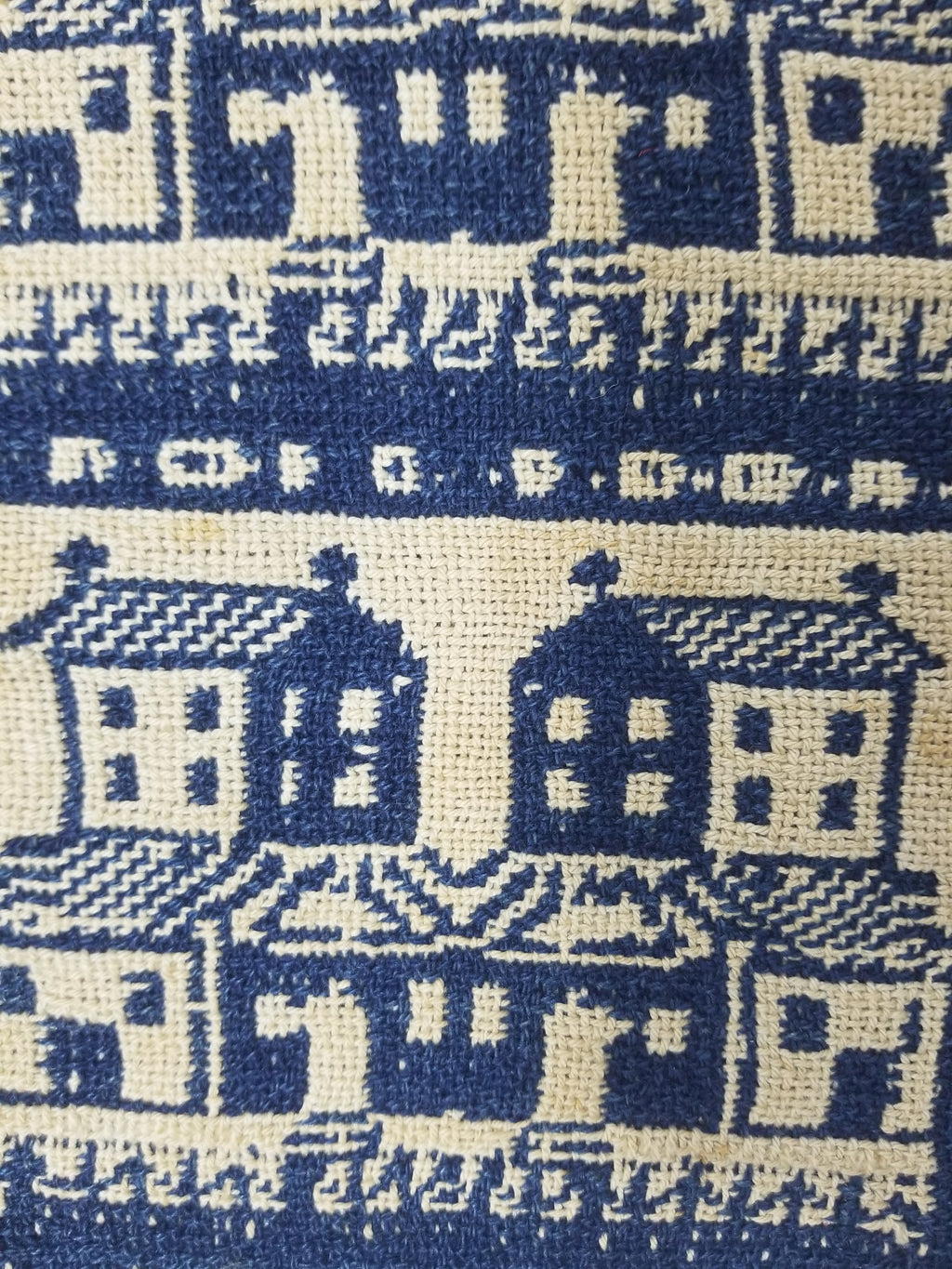 Antique AD1851 American Jacquard Handwoven Reversible Blanket BERKS COUNTY 208x164cm