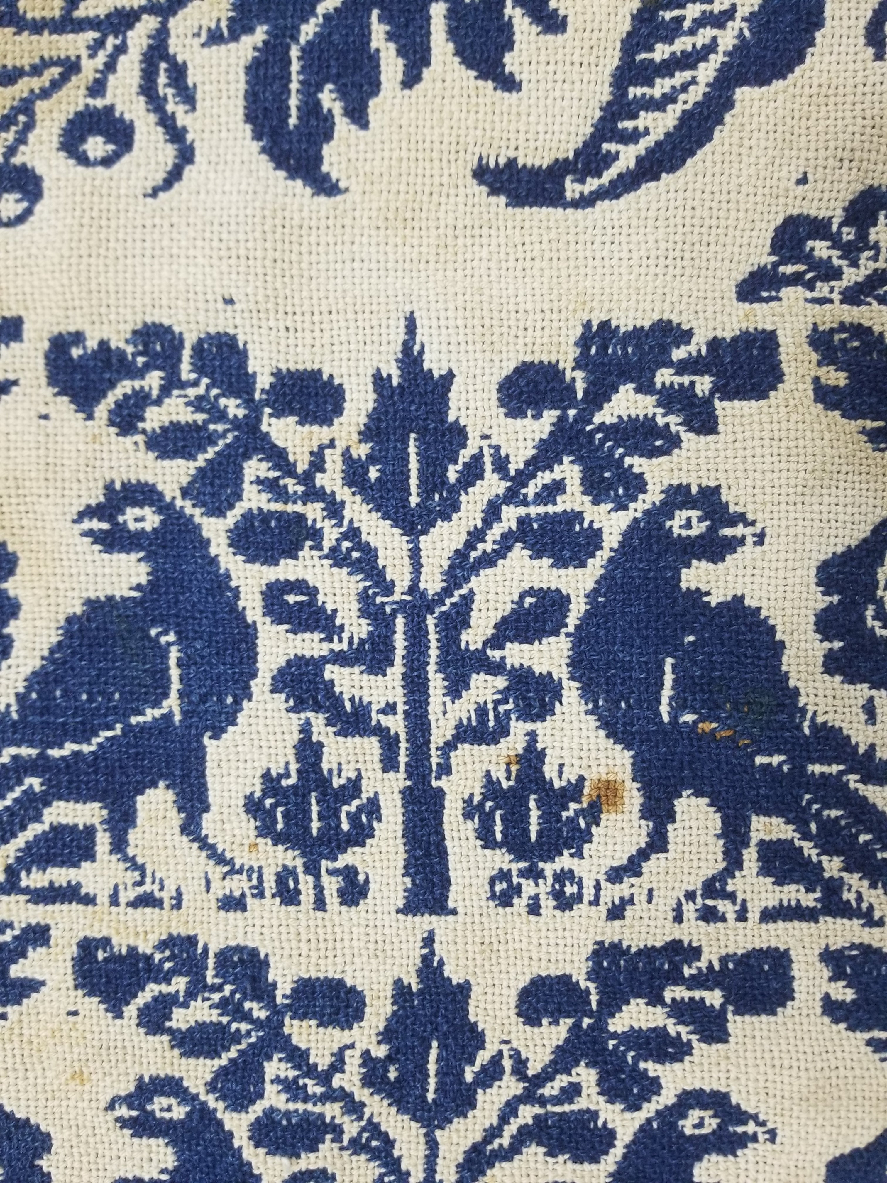 Antique AD1851 American Jacquard Handwoven Reversible Blanket BERKS COUNTY 208x164cm