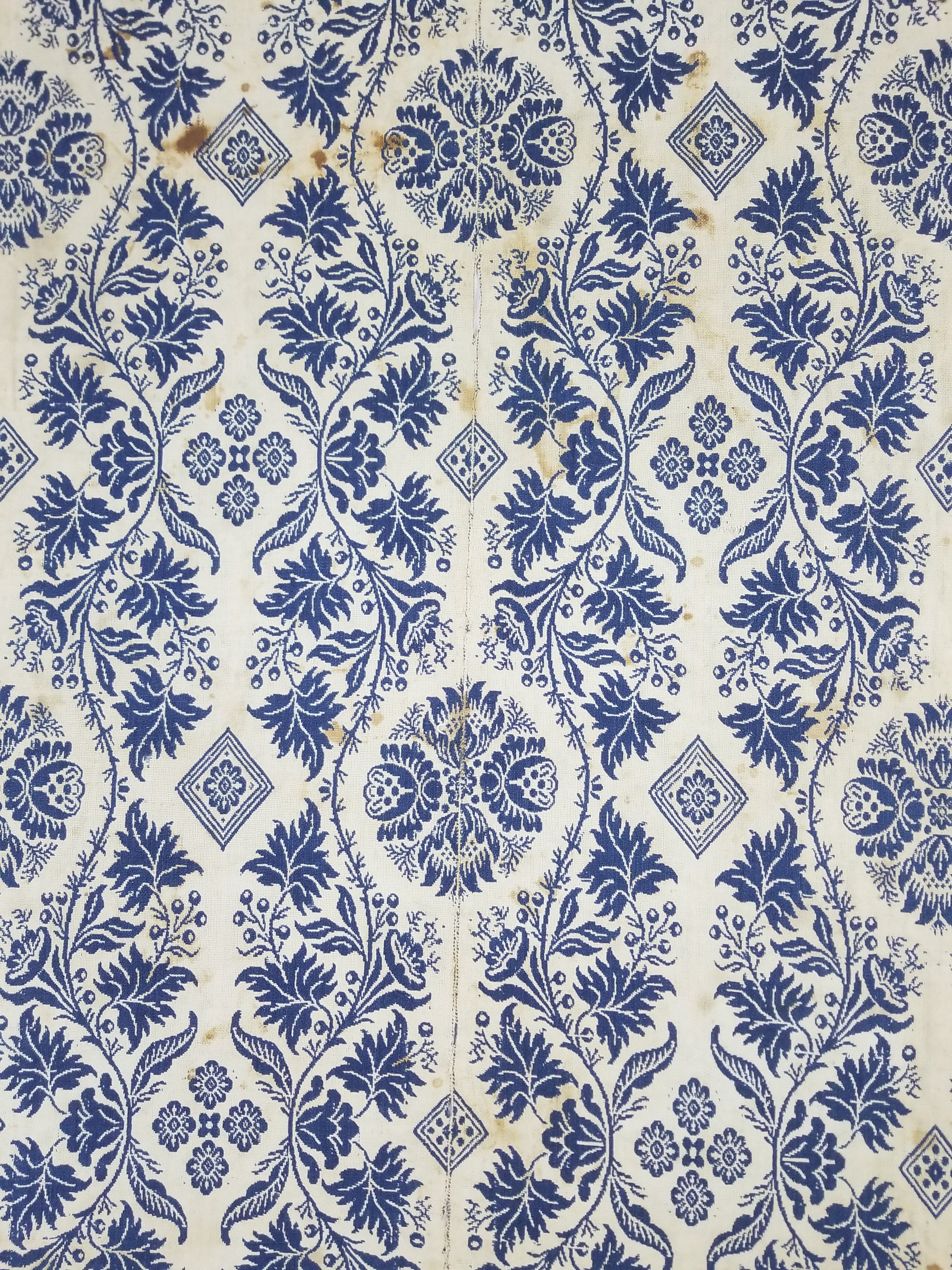 Antique AD1851 American Jacquard Handwoven Reversible Blanket BERKS COUNTY 208x164cm