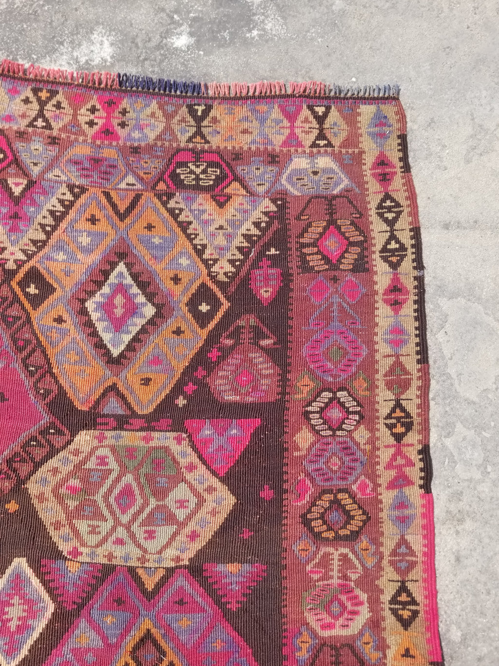 Antique Traditional Handwoven Anatolian Style Wool Kilim Rug 268x156cm