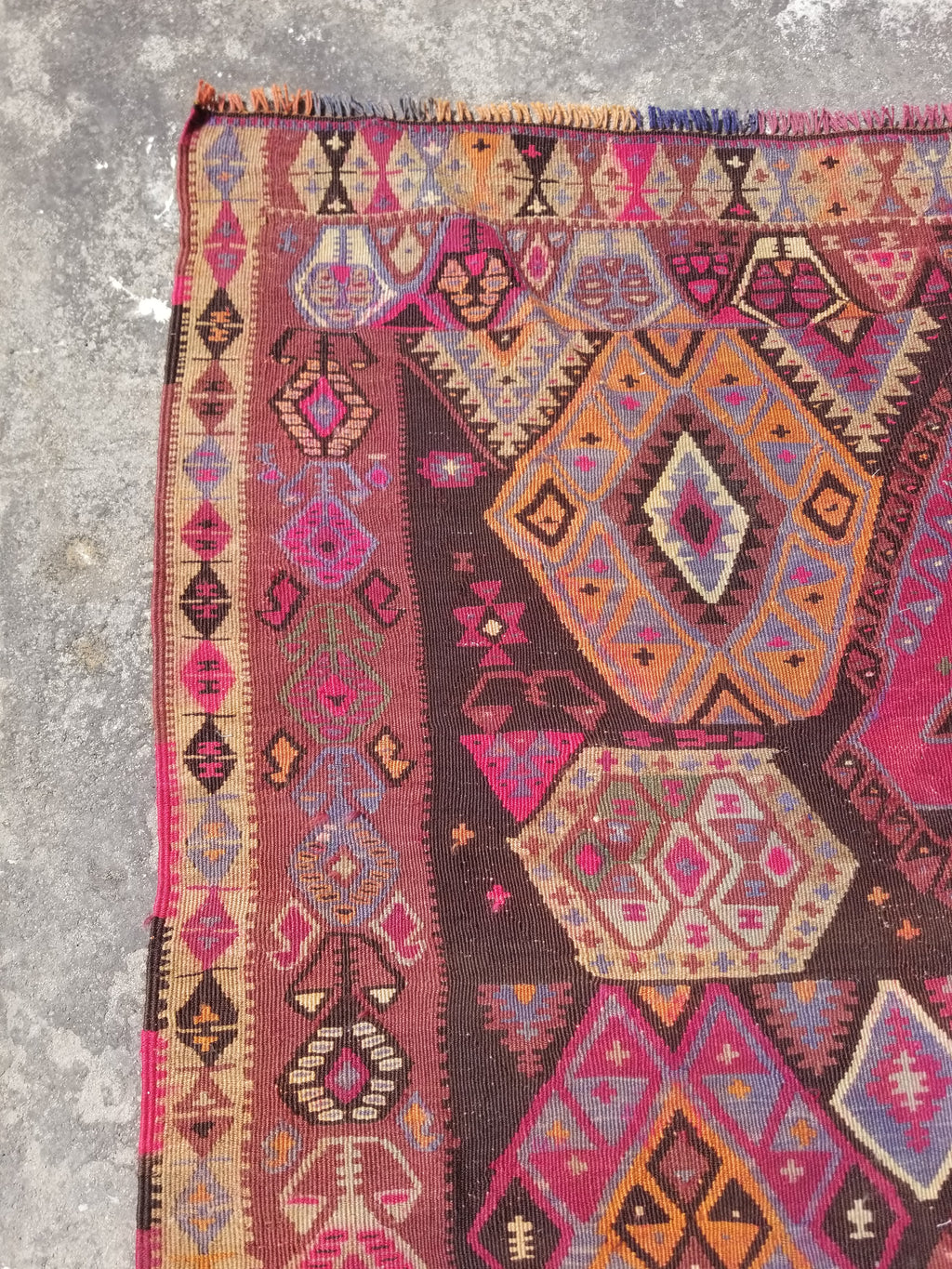 Antique Traditional Handwoven Anatolian Style Wool Kilim Rug 268x156cm
