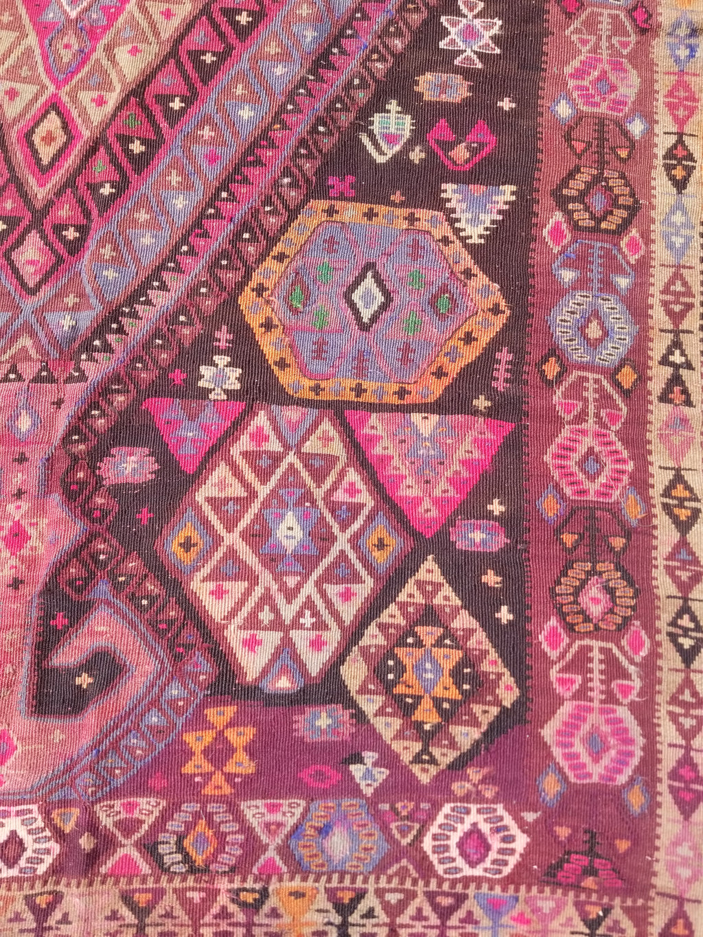 Antique Traditional Handwoven Anatolian Style Wool Kilim Rug 268x156cm