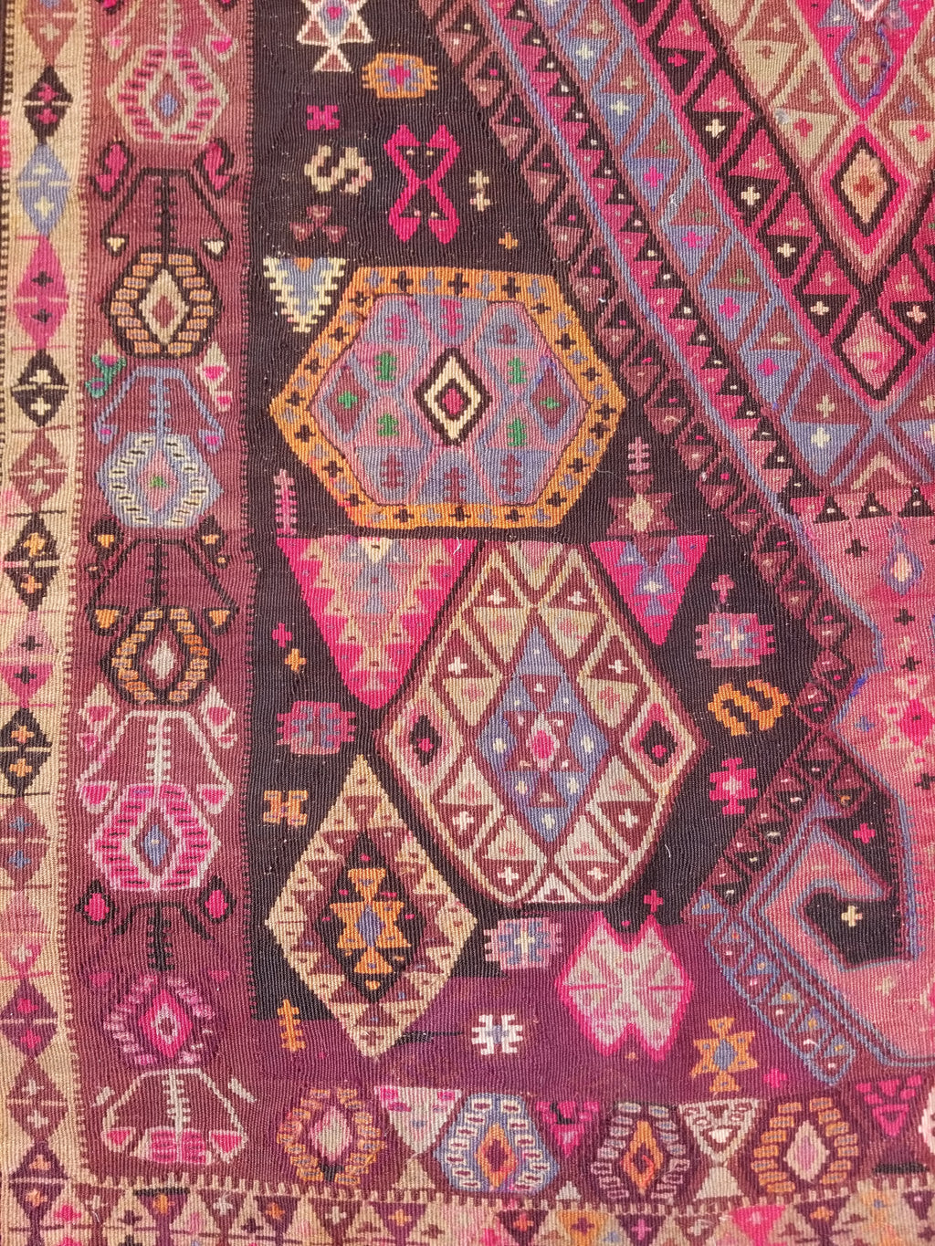 Antique Traditional Handwoven Anatolian Style Wool Kilim Rug 268x156cm