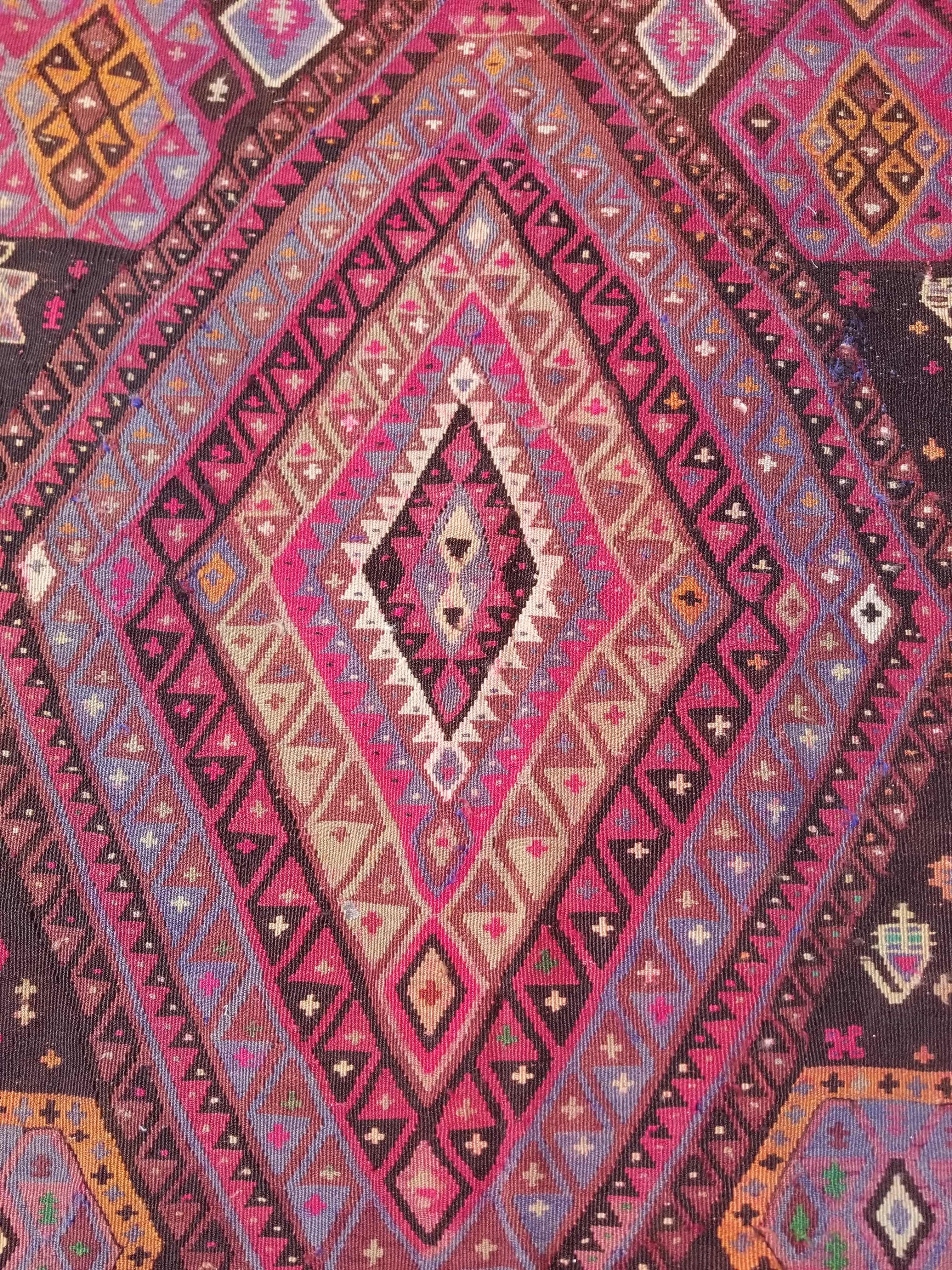 Antique Traditional Handwoven Anatolian Style Wool Kilim Rug 268x156cm