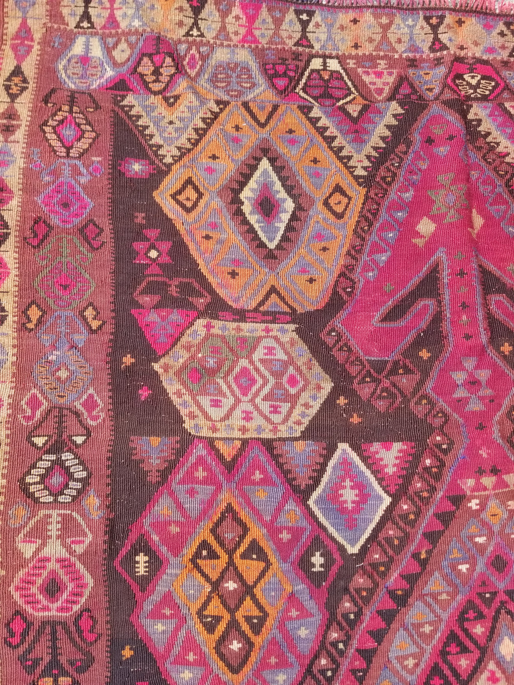 Antique Traditional Handwoven Anatolian Style Wool Kilim Rug 268x156cm