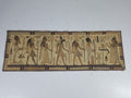 Vintage Egyptian Revival Appliqué Ancient Deity Procession Scene Tapestry 142x50cm
