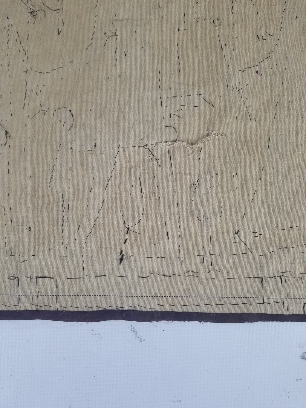 Vintage Egyptian Revival Appliqué Ancient Deity Procession Scene Tapestry 142x50cm