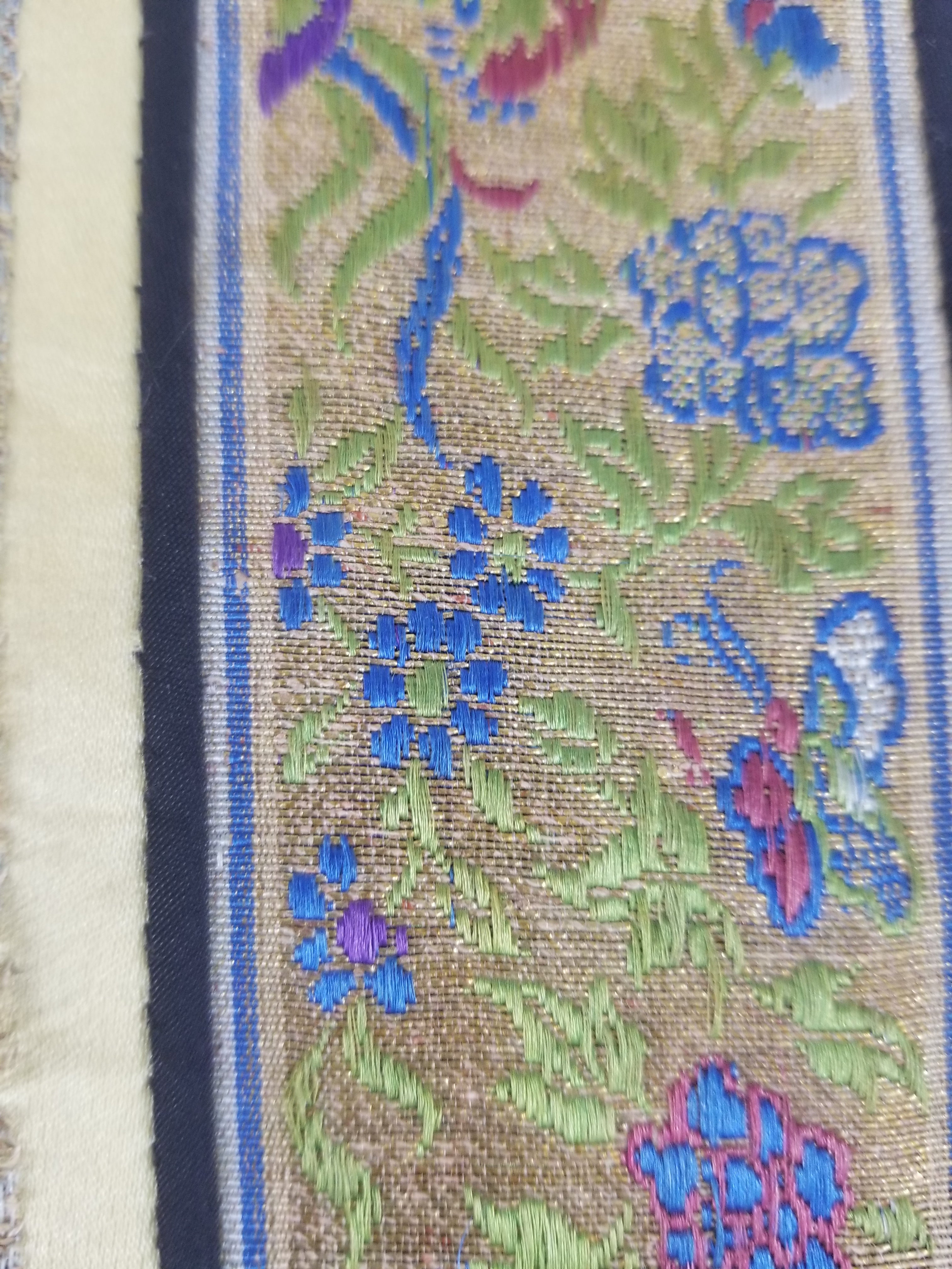 Antique Chinese Silk Hand Embroidered Avian Motifs Tapestry 64x34cm