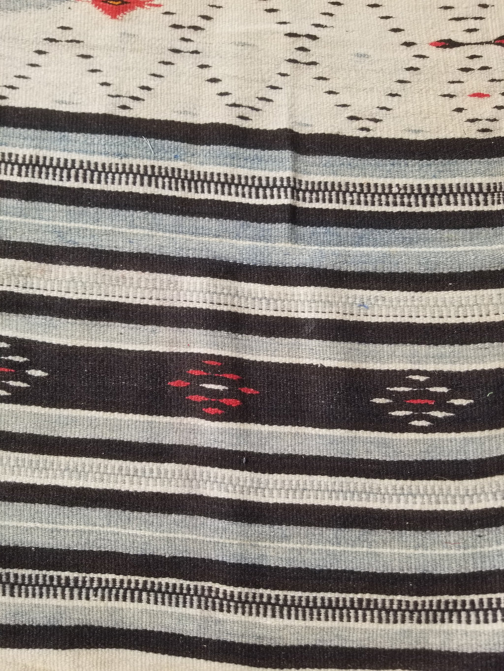 Vintage Traditional Handwoven Mexican Saltillo Wool Kilim 167x126cm