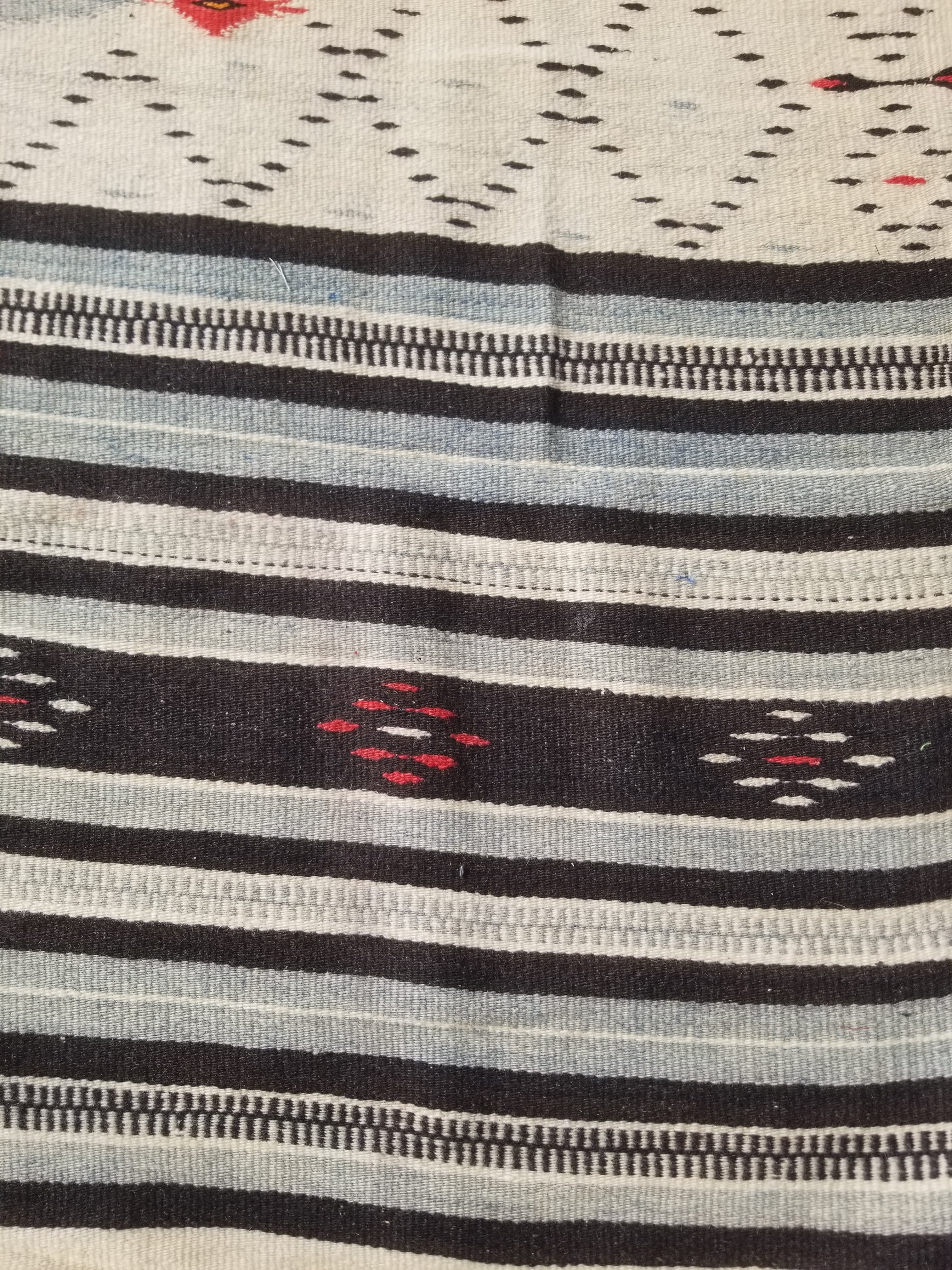 Vintage Traditional Handwoven Mexican Saltillo Wool Kilim 167x126cm