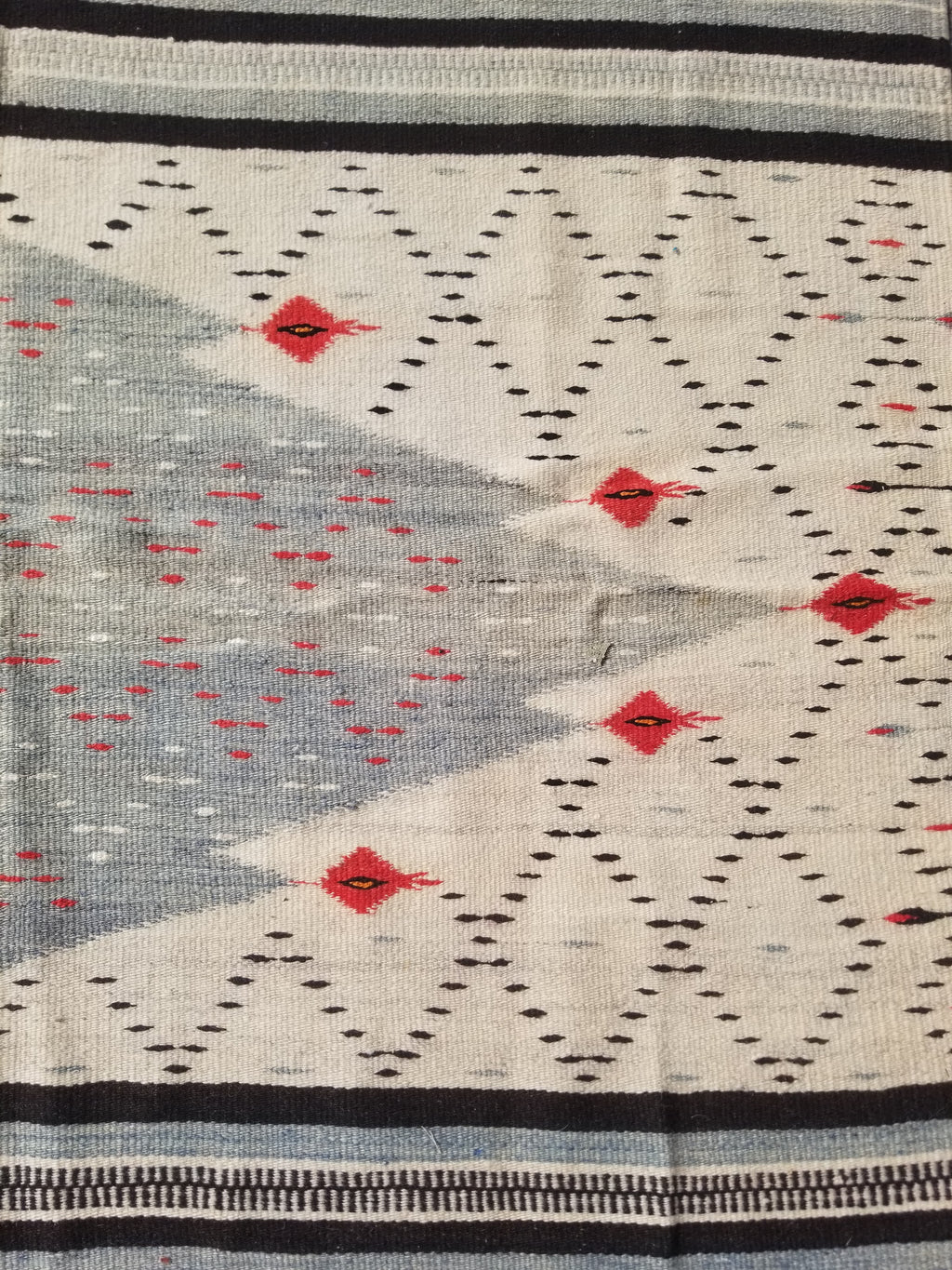 Vintage Traditional Handwoven Mexican Saltillo Wool Kilim 167x126cm