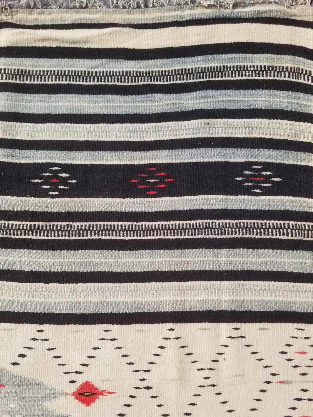 Vintage Traditional Handwoven Mexican Saltillo Wool Kilim 167x126cm