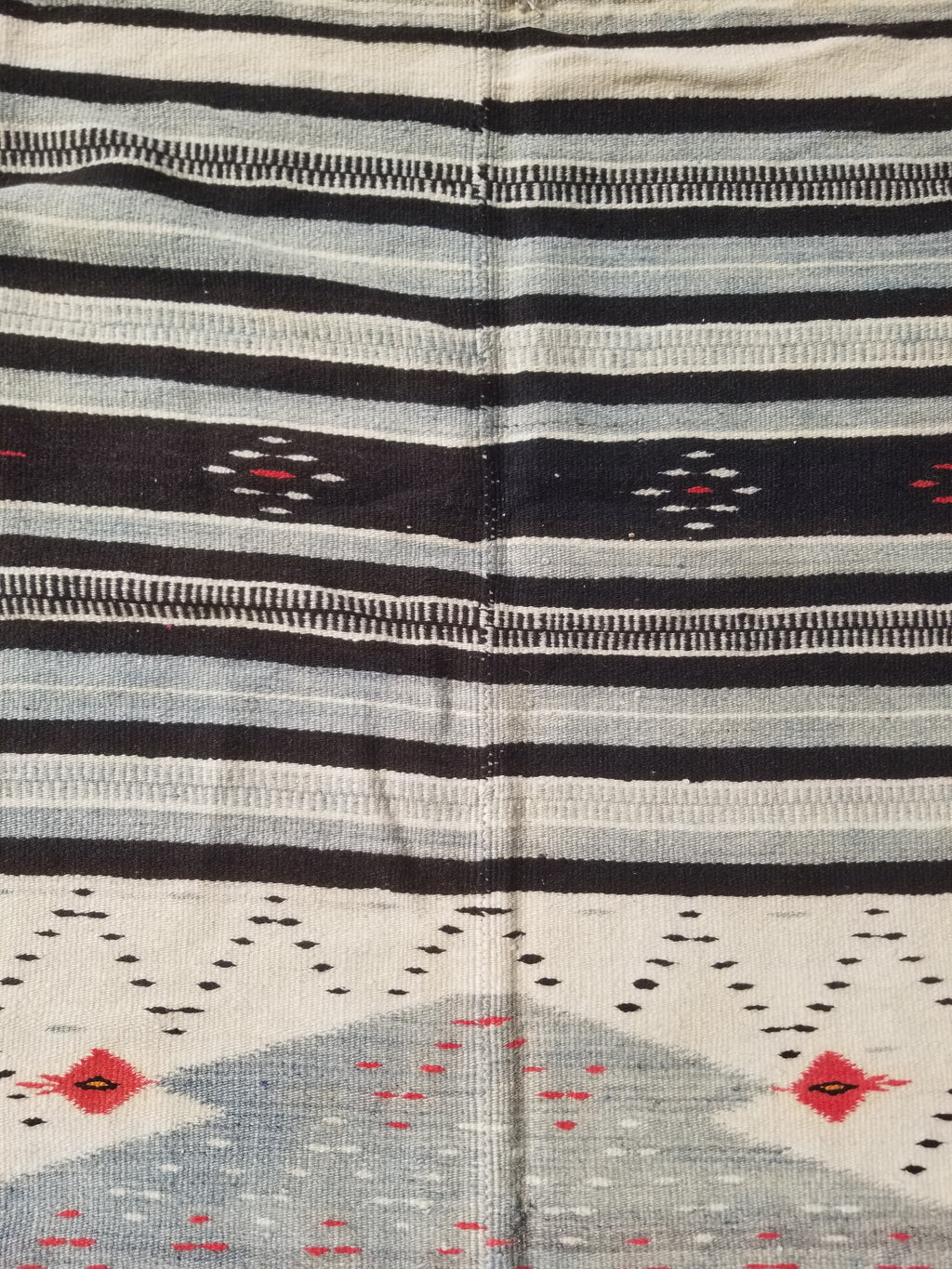 Vintage Traditional Handwoven Mexican Saltillo Wool Kilim 167x126cm