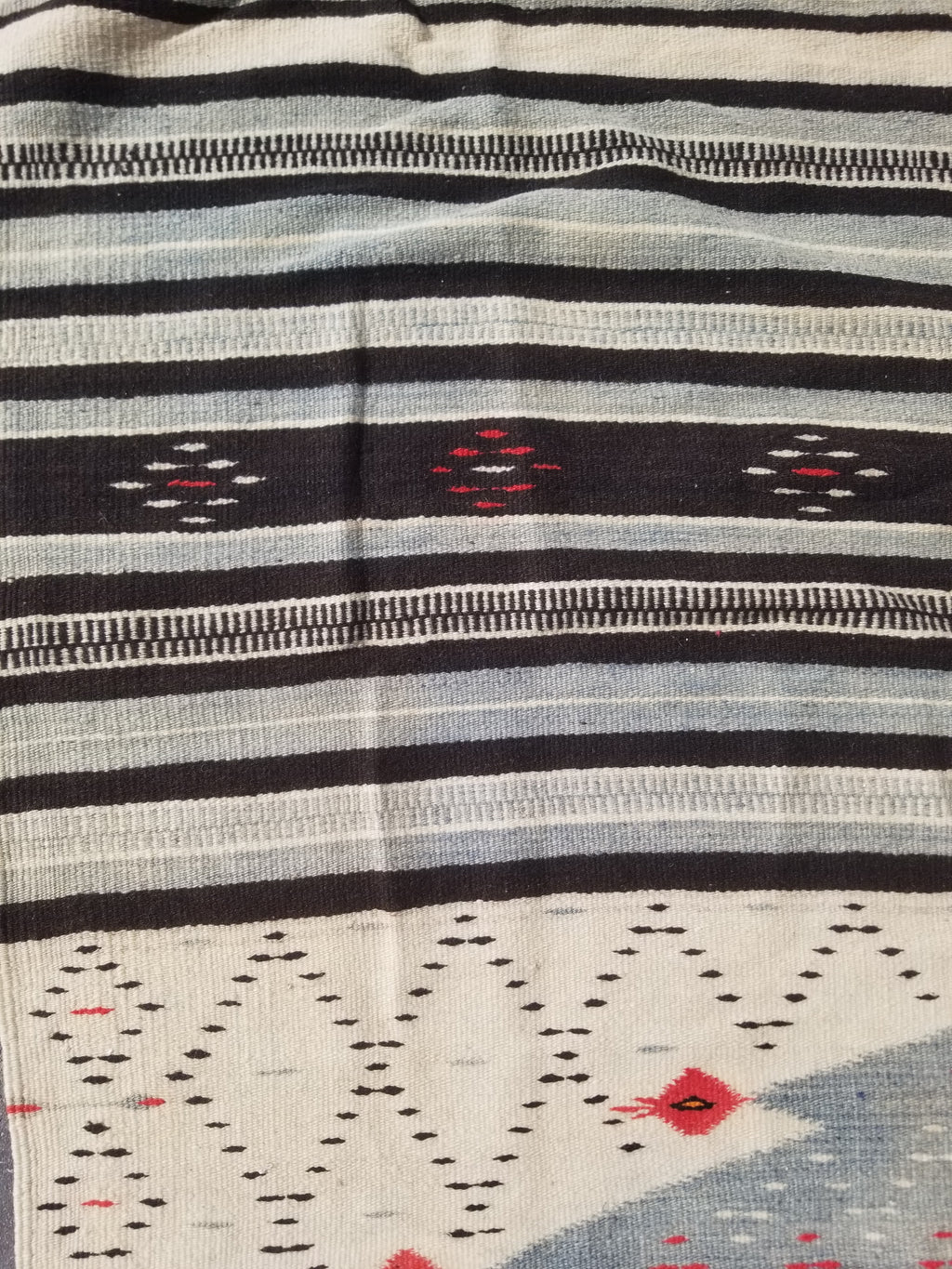Vintage Traditional Handwoven Mexican Saltillo Wool Kilim 167x126cm