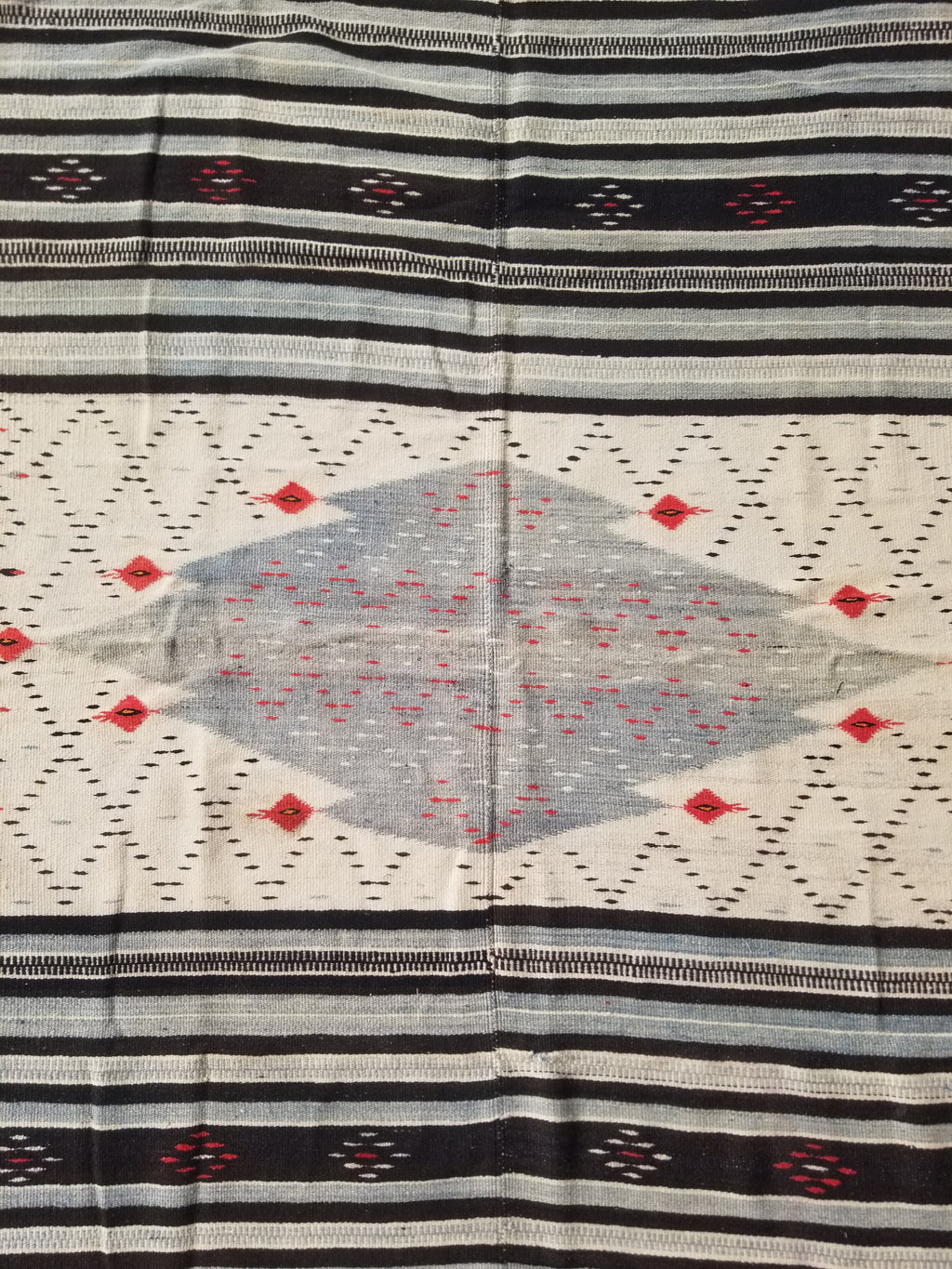 Vintage Traditional Handwoven Mexican Saltillo Wool Kilim 167x126cm