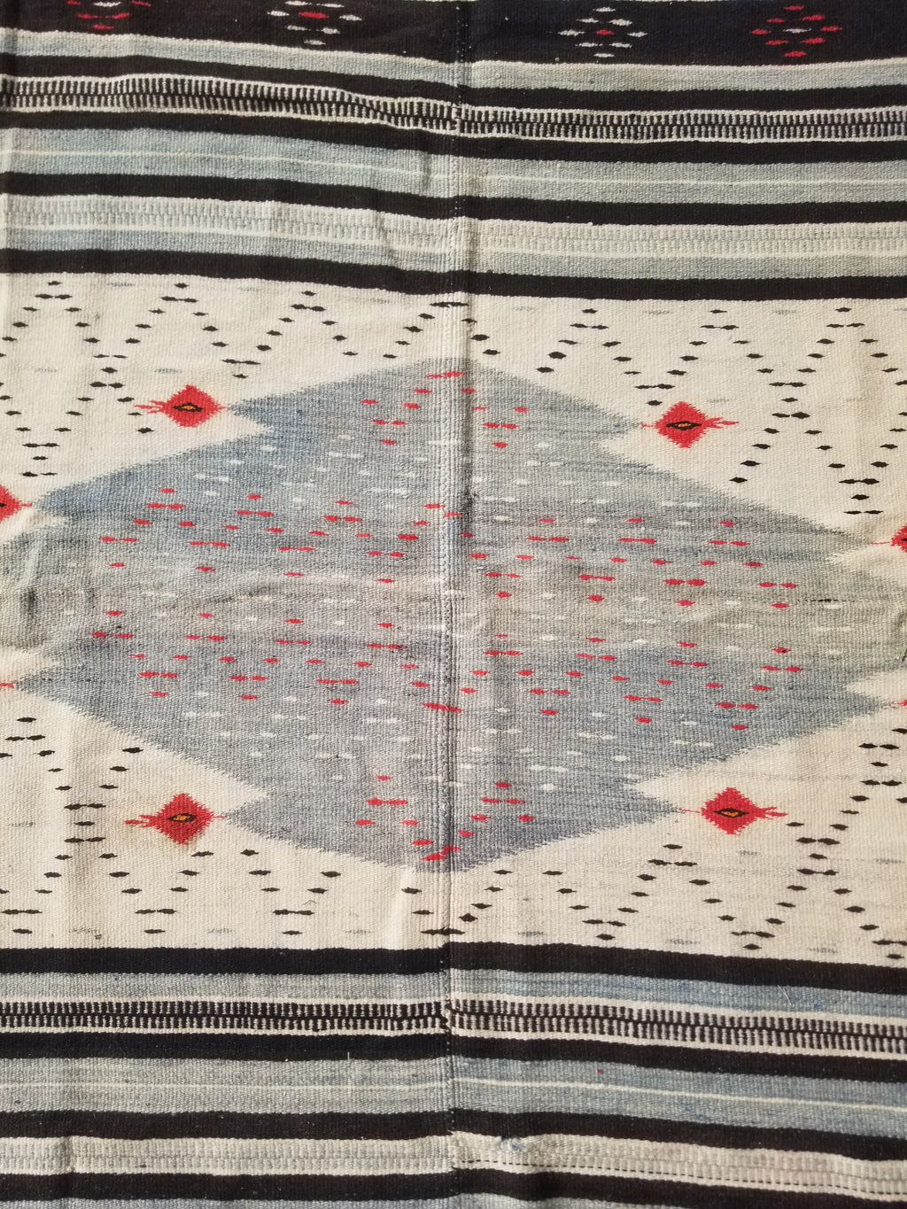 Vintage Traditional Handwoven Mexican Saltillo Wool Kilim 167x126cm