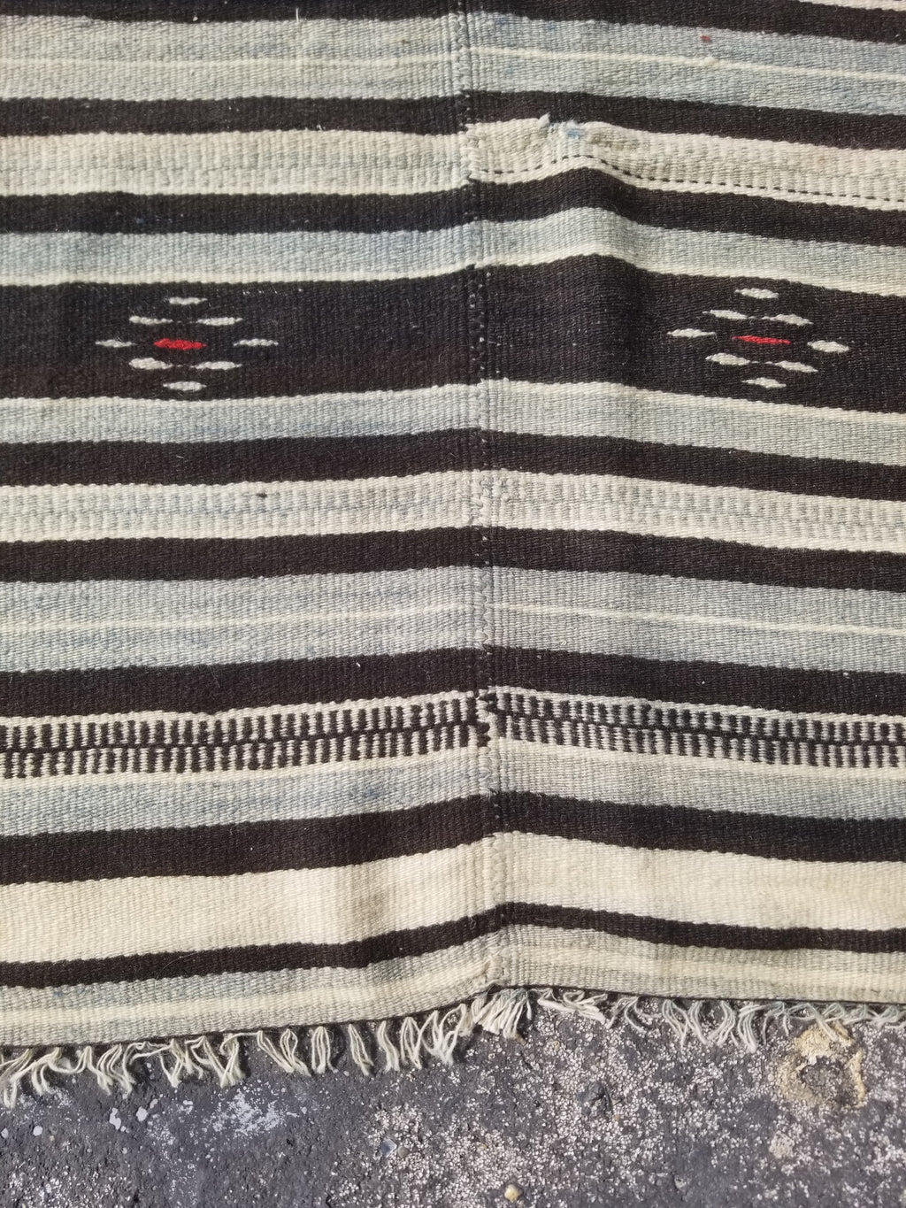 Vintage Traditional Handwoven Mexican Saltillo Wool Kilim 167x126cm