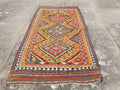 Antique Traditional Handwoven Turkish Anatolian Wool Multicolor Kilim 296x148cm