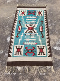 Vintage Handwoven Mexican Chimayo Wool Kilim 197x71cm
