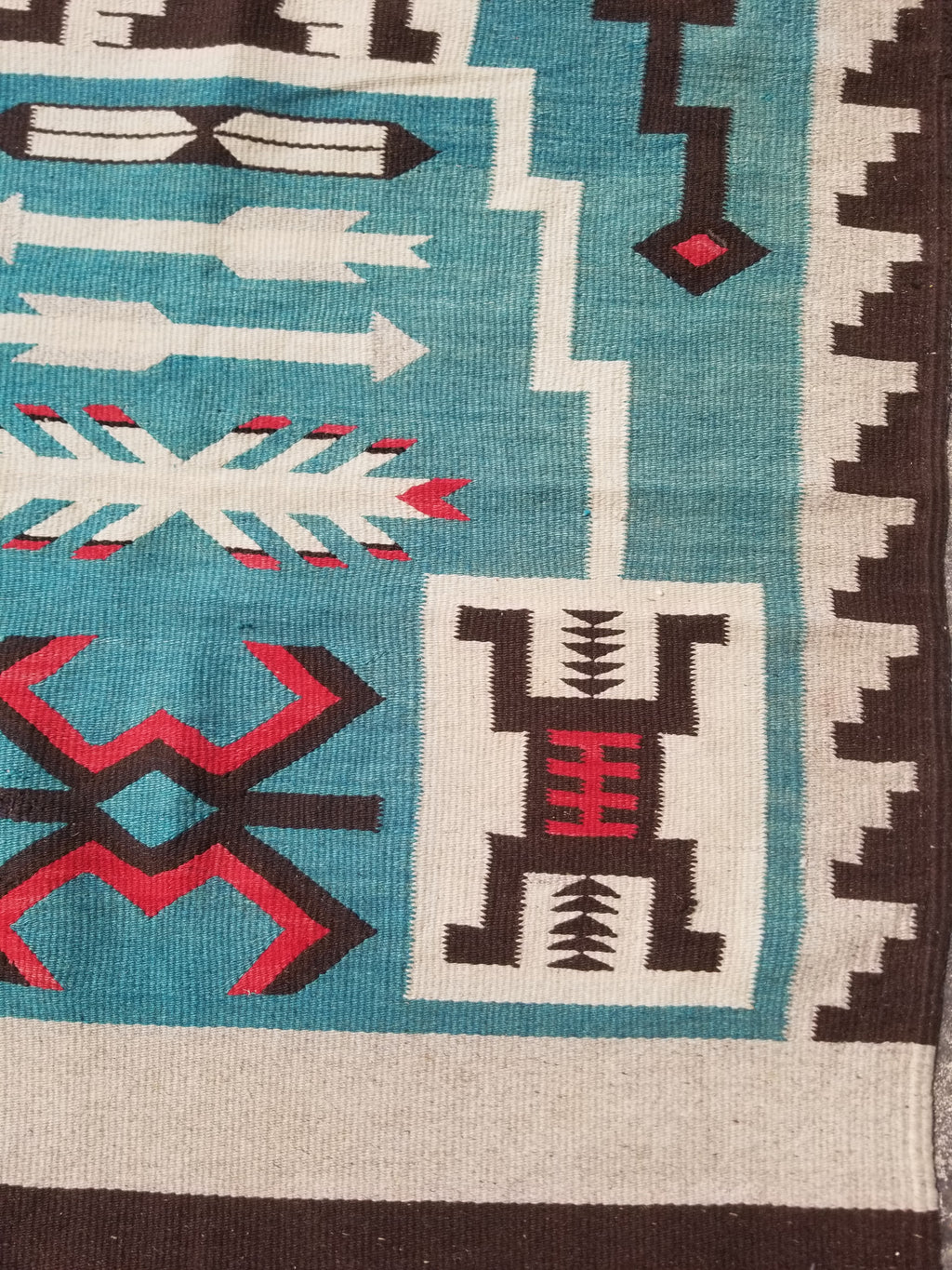 Vintage Handwoven Mexican Chimayo Wool Kilim 197x71cm