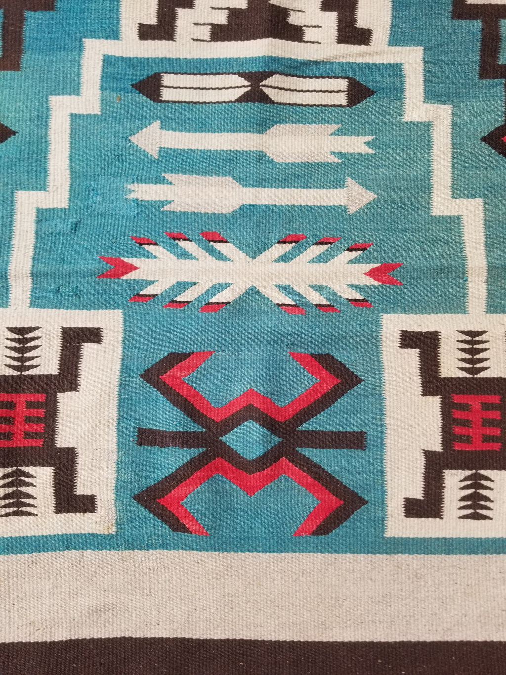 Vintage Handwoven Mexican Chimayo Wool Kilim 197x71cm