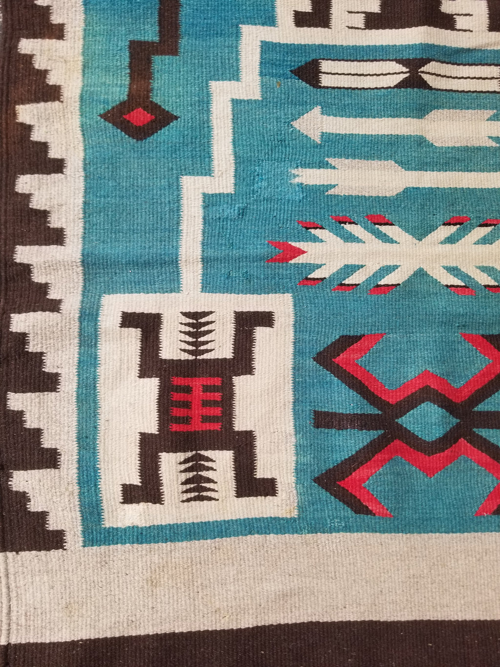 Vintage Handwoven Mexican Chimayo Wool Kilim 197x71cm