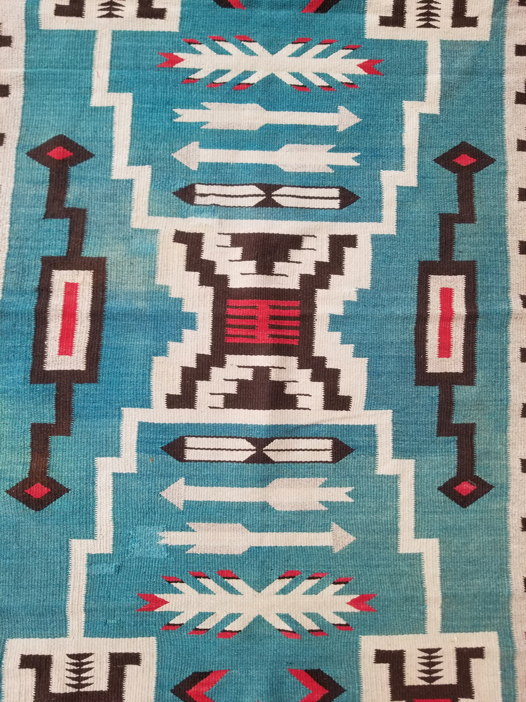 Vintage Handwoven Mexican Chimayo Wool Kilim 197x71cm