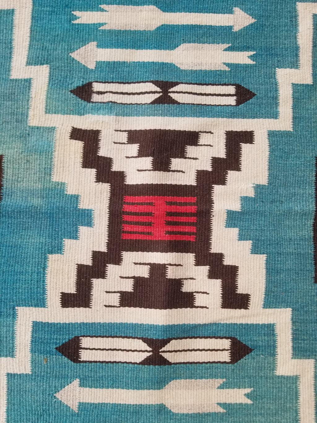 Vintage Handwoven Mexican Chimayo Wool Kilim 197x71cm
