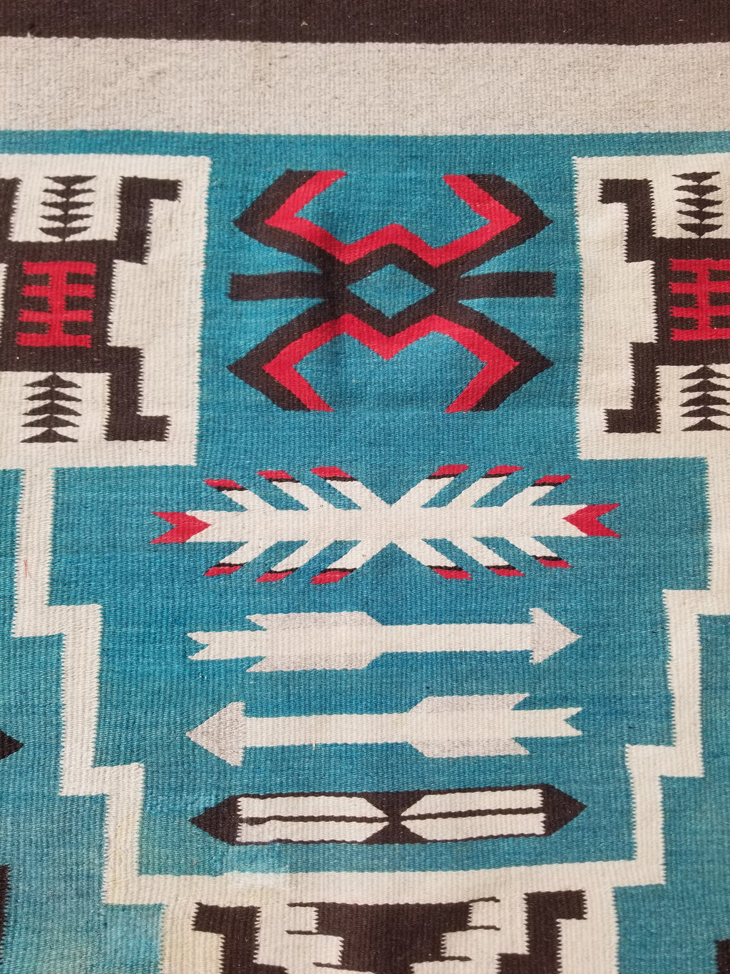 Vintage Handwoven Mexican Chimayo Wool Kilim 197x71cm