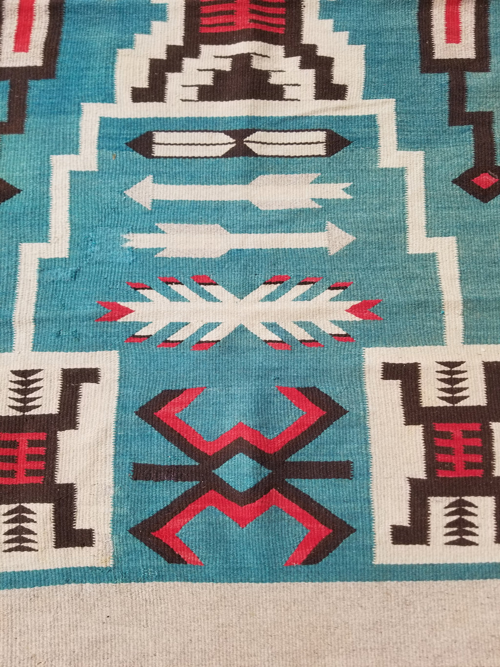 Vintage Handwoven Mexican Chimayo Wool Kilim 197x71cm