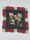 Antique Tibetan Embroidered Figural Scene Tapestry 63x63cm