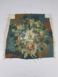 Antique European Aubusson Verdure Woodland Scene Tapestry 78x77cm