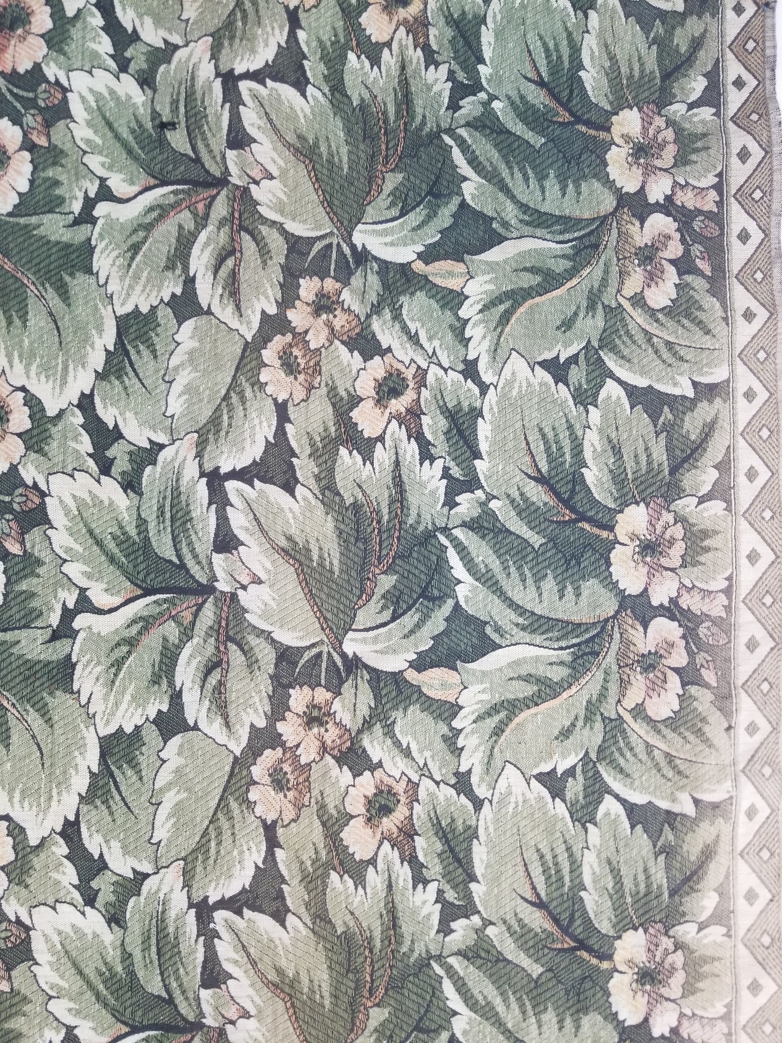 Vintage European Verdure Romantic Garden Scene Woven Tapestry 282x120cm