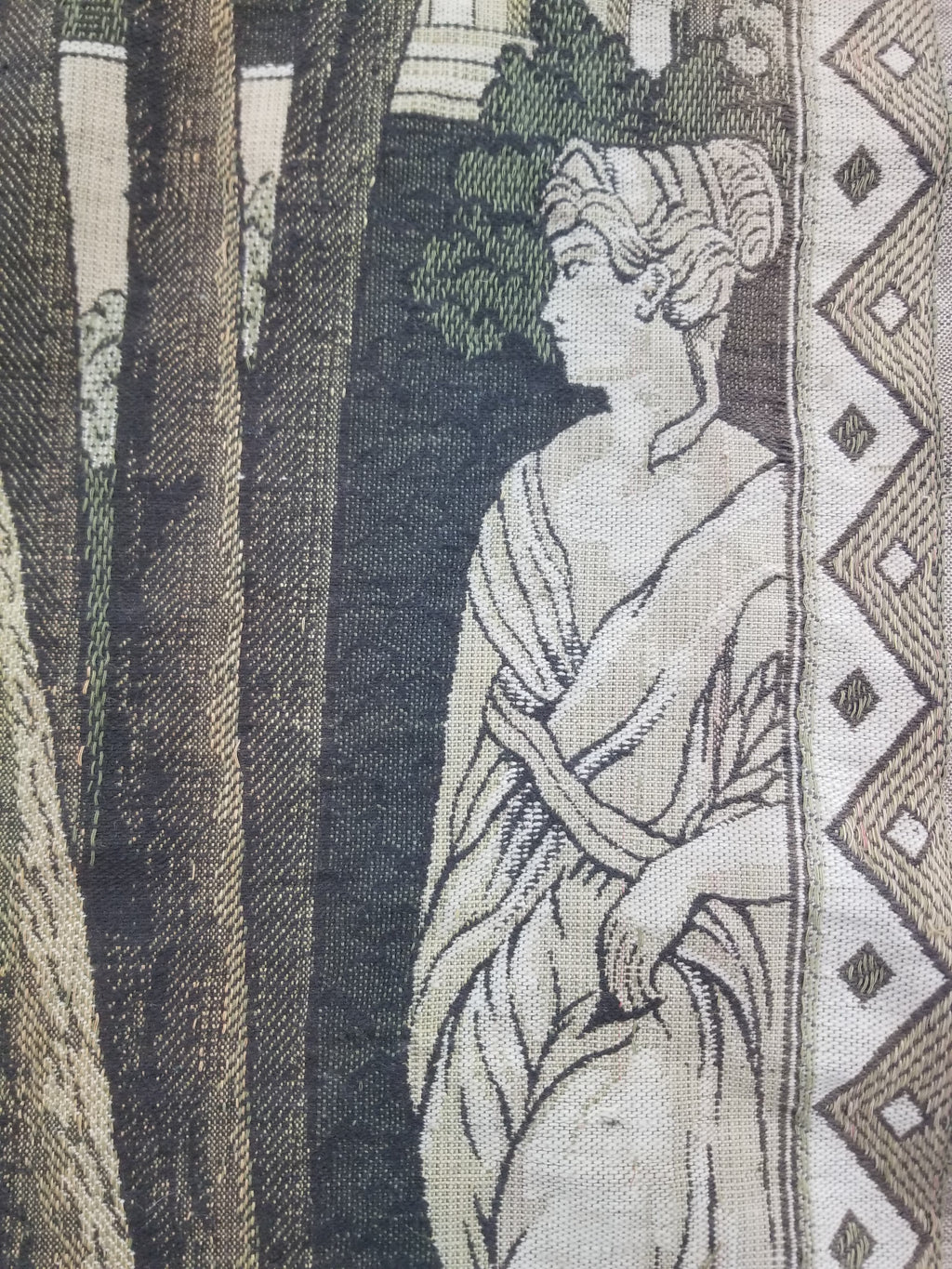 Vintage European Verdure Romantic Garden Scene Woven Tapestry 282x120cm