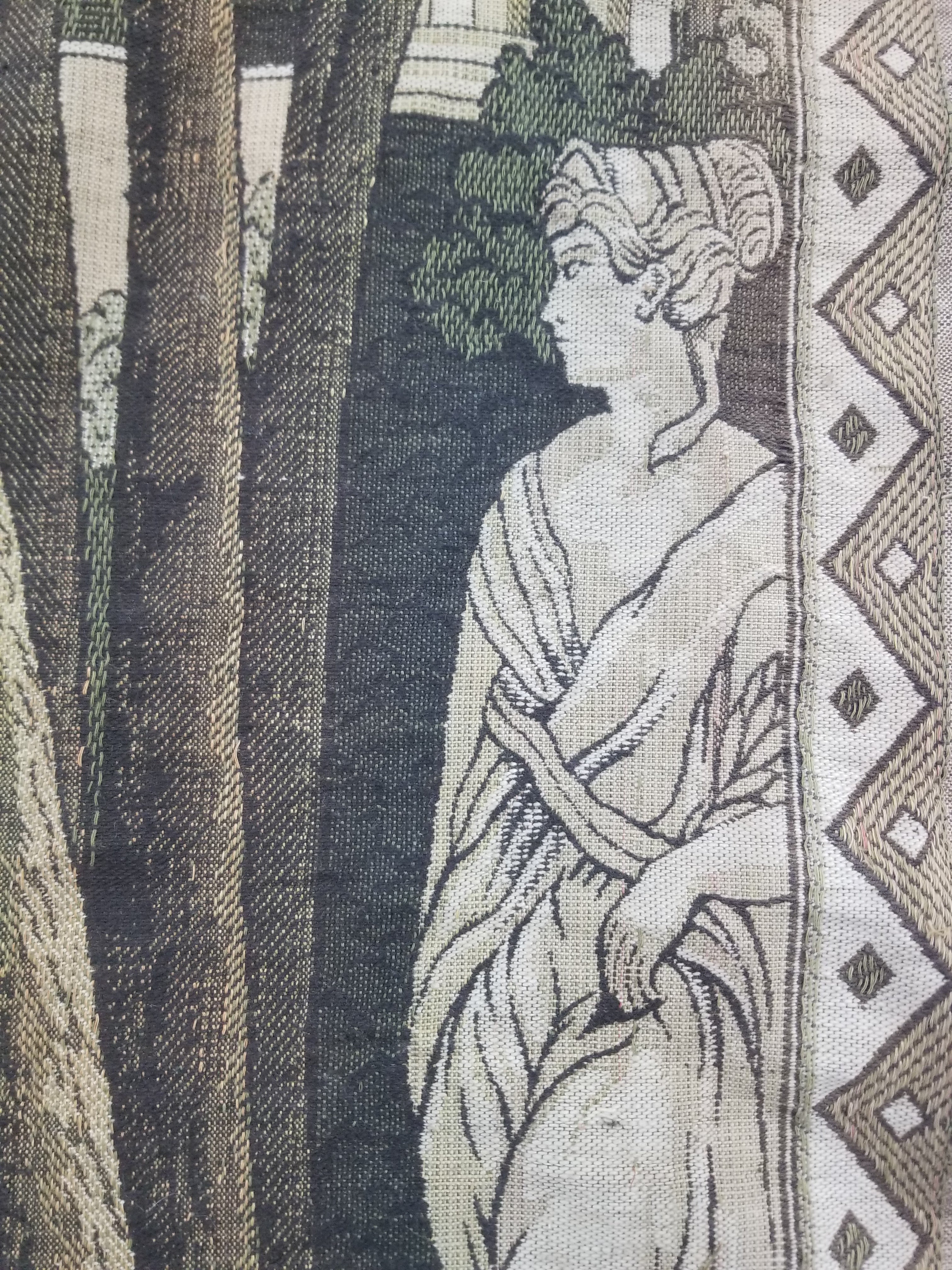 Vintage European Verdure Romantic Garden Scene Woven Tapestry 282x120cm