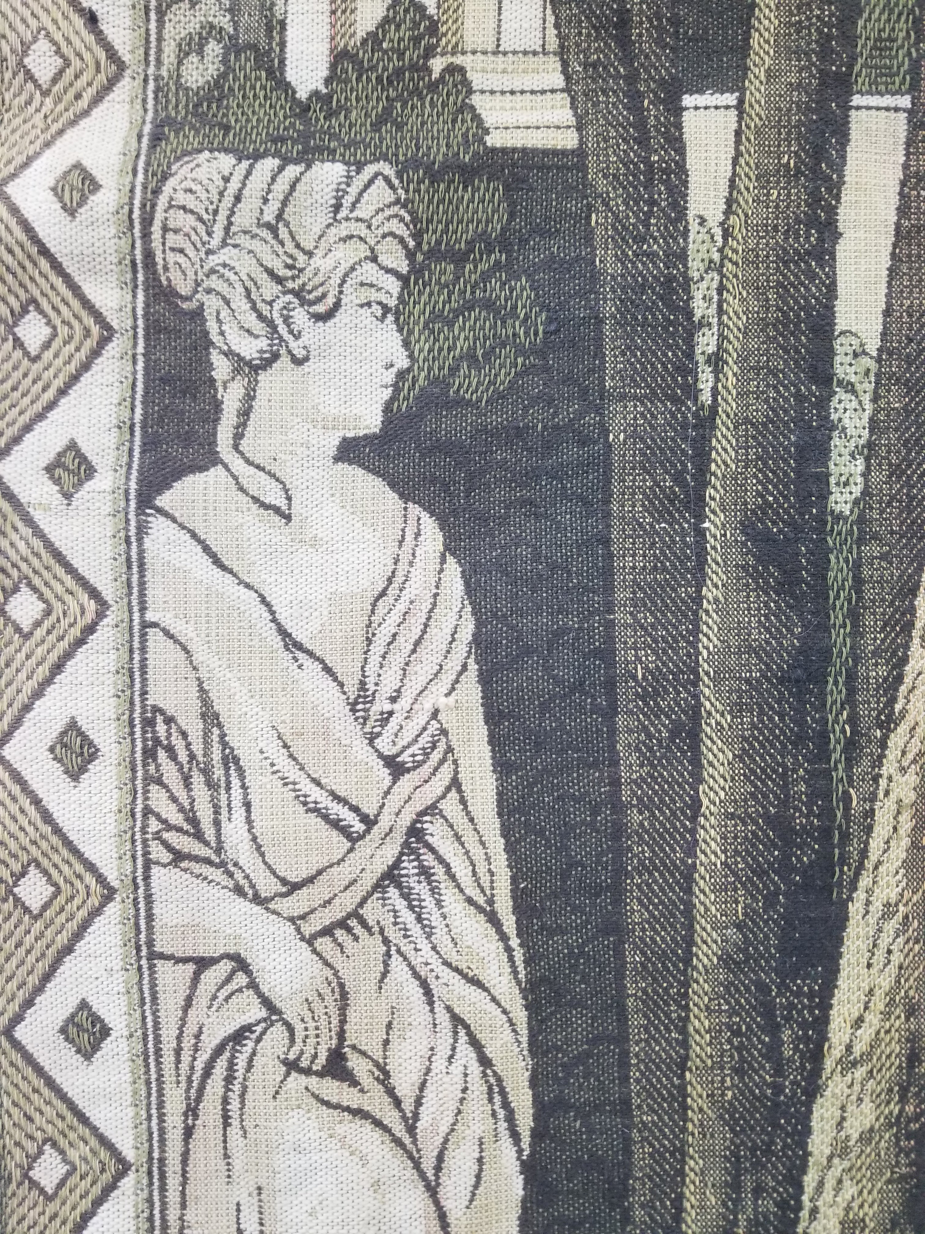 Vintage European Verdure Romantic Garden Scene Woven Tapestry 282x120cm
