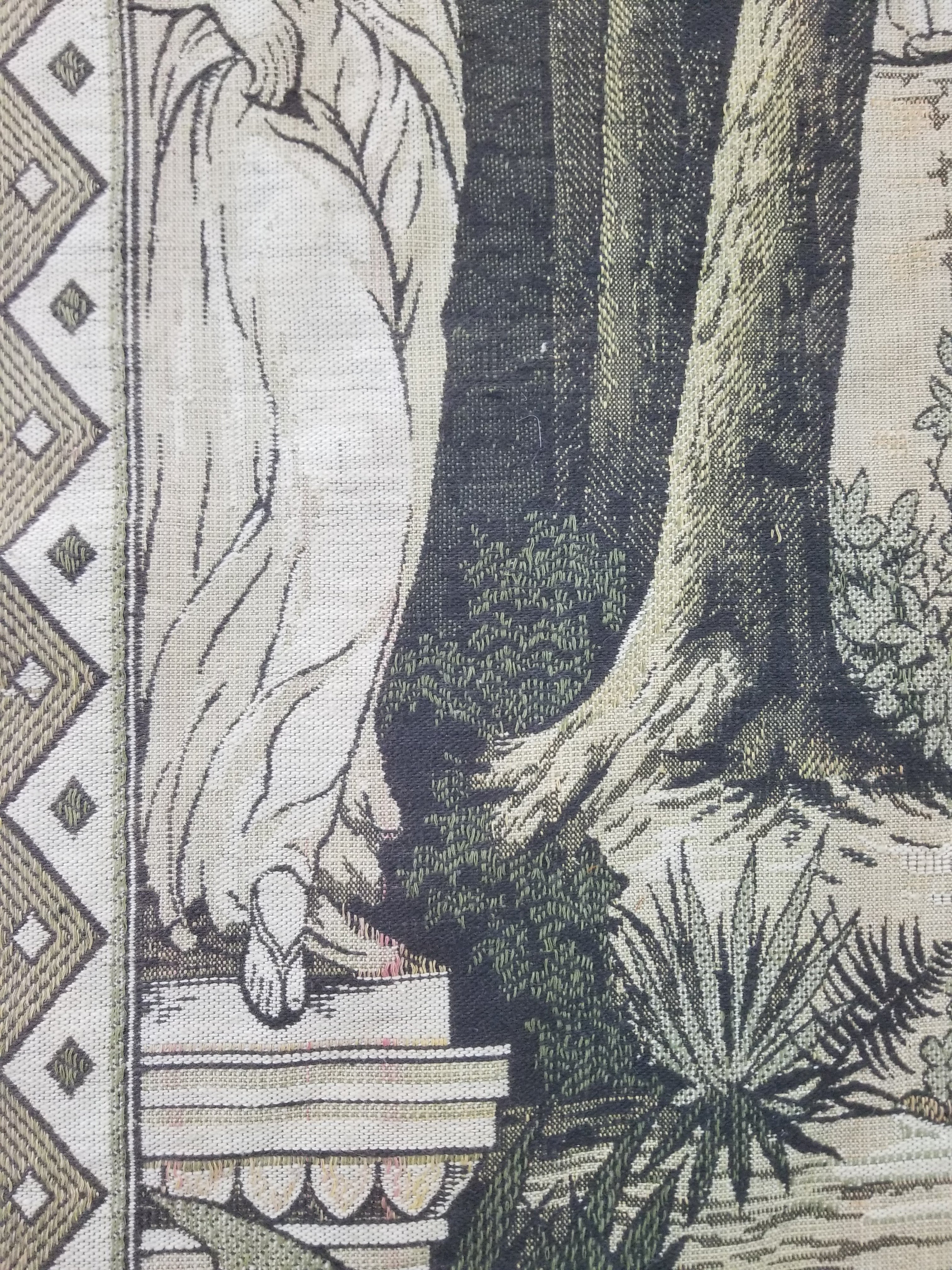 Vintage European Verdure Romantic Garden Scene Woven Tapestry 282x120cm