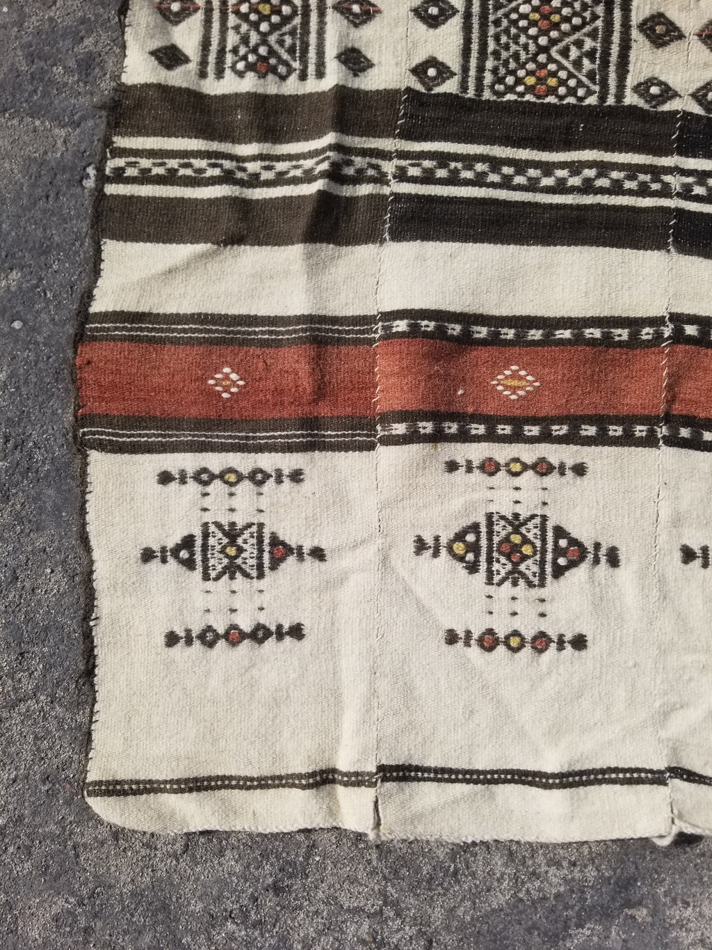 Vintage Traditional Handwoven African Fulani Wool Multicoolor Blanket 238x118cm