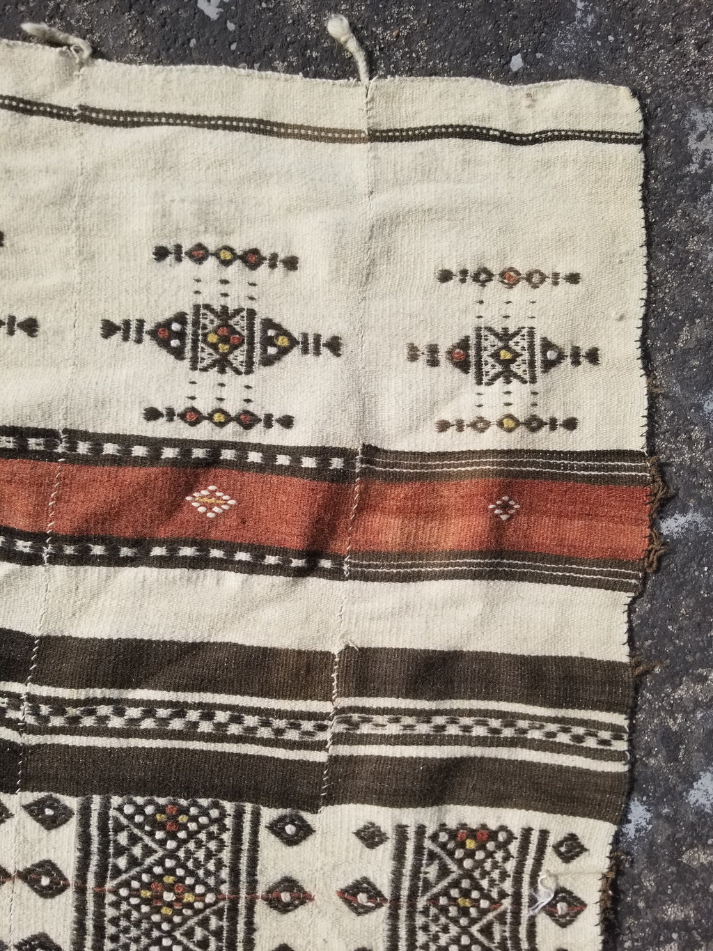 Vintage Traditional Handwoven African Fulani Wool Multicoolor Blanket 238x118cm