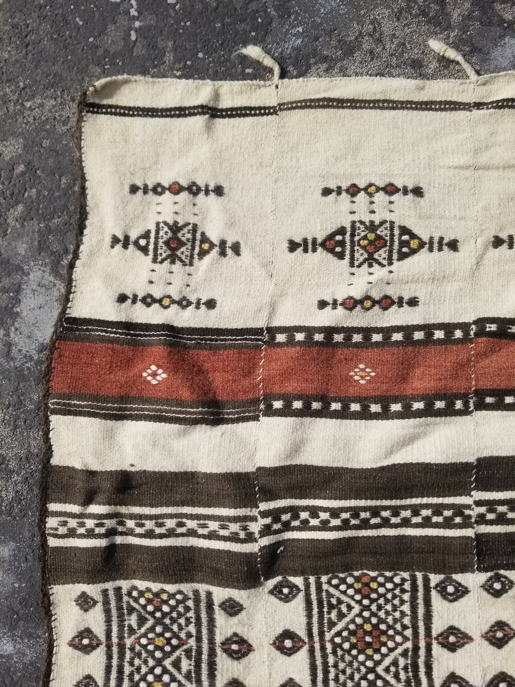 Vintage Traditional Handwoven African Fulani Wool Multicoolor Blanket 238x118cm