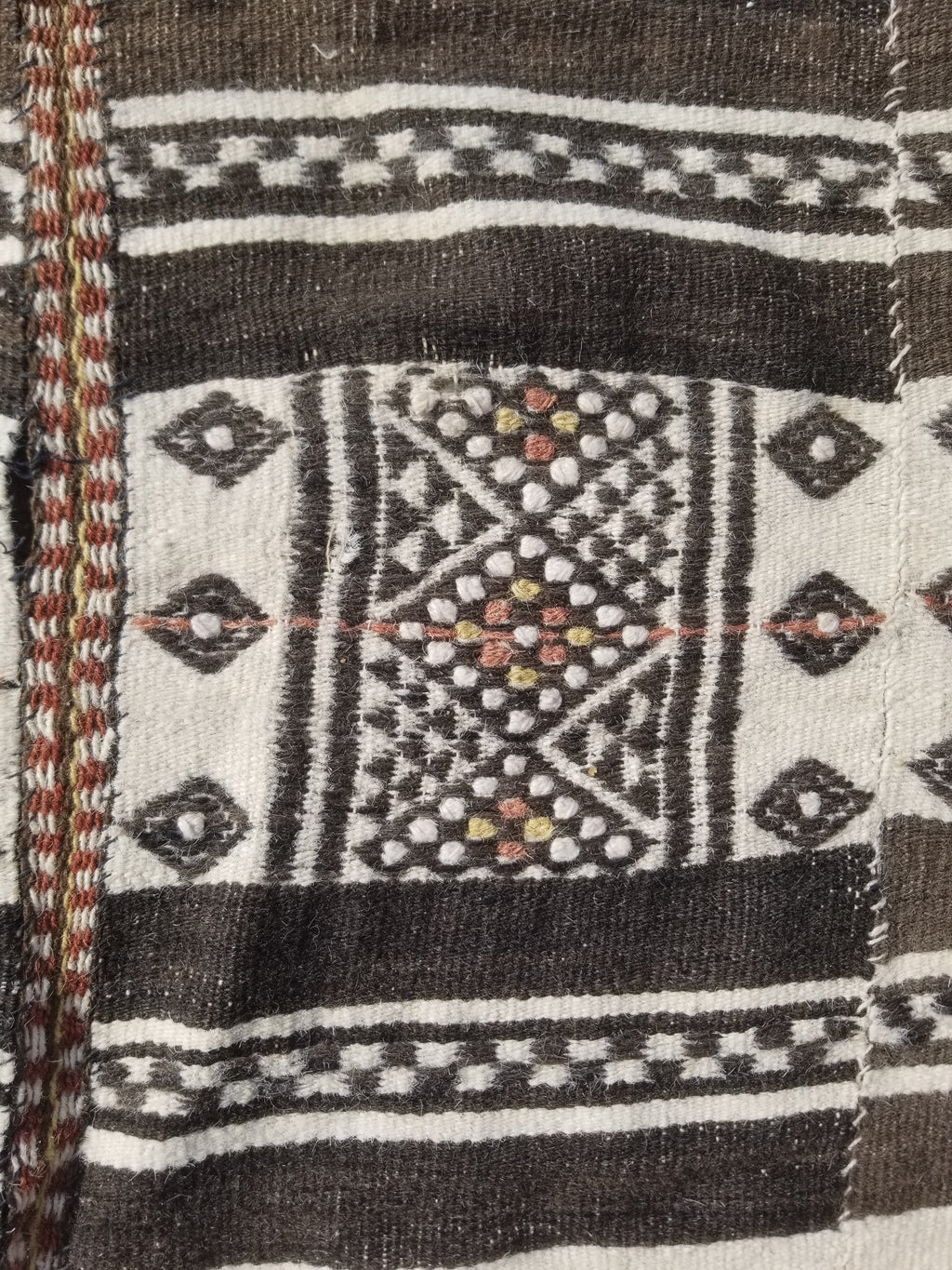 Vintage Traditional Handwoven African Fulani Wool Multicoolor Blanket 238x118cm